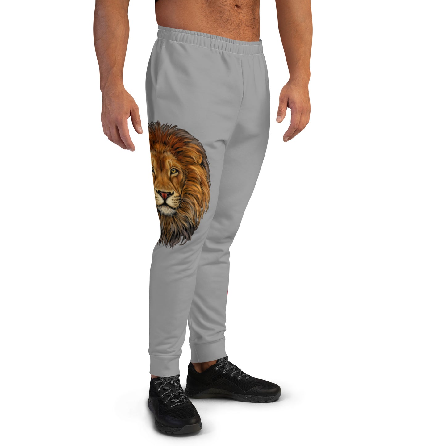"STRONG"Grey Men's Joggers W/Red Font