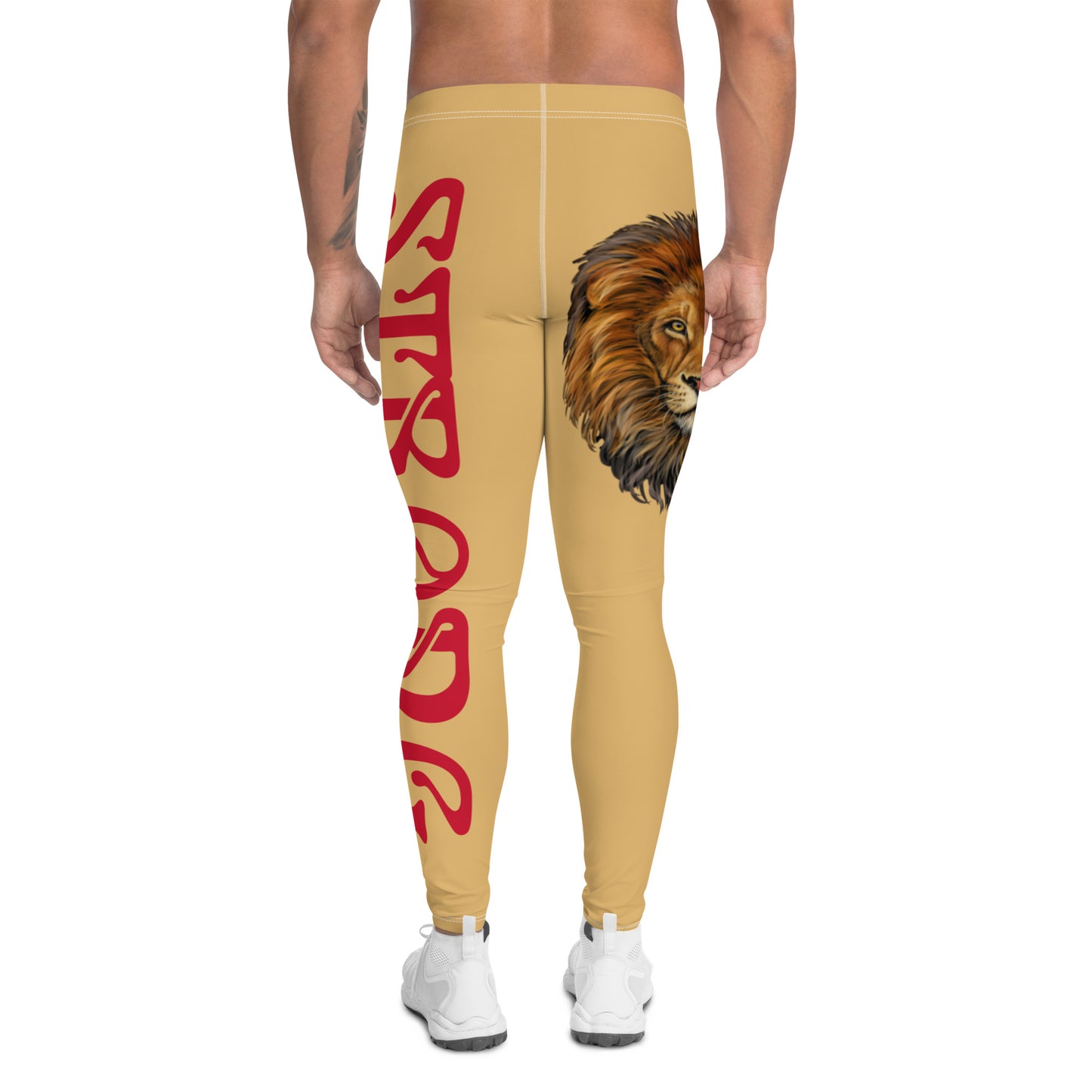 “STRONG”Fawn Men's Leggings W/Red Font