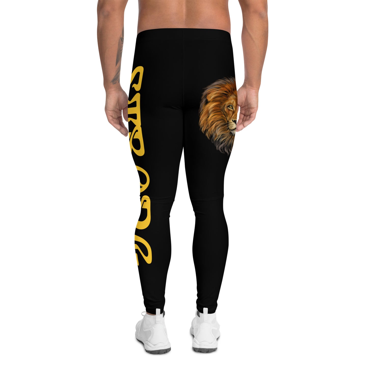 “STRONG”Black Men's Leggings W/Yellow Font