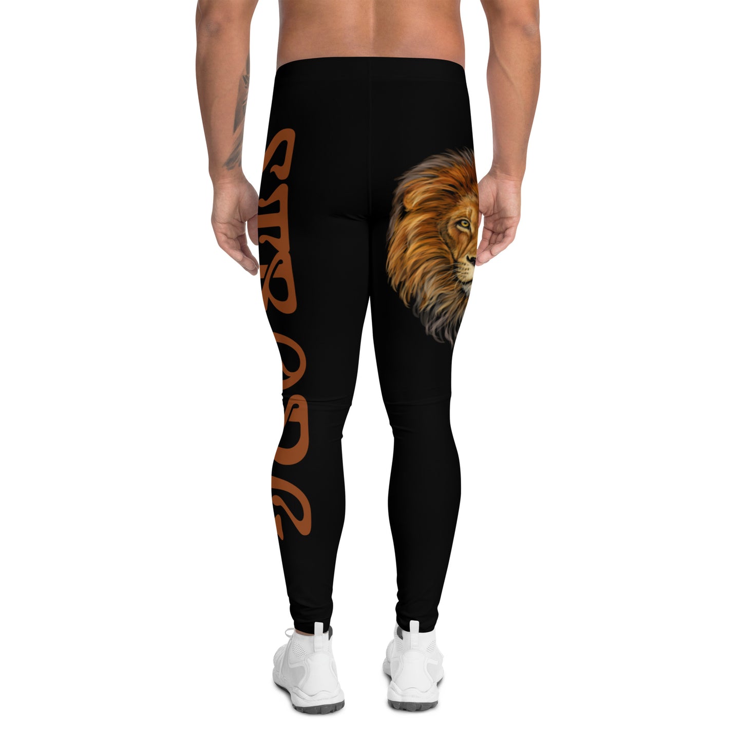 “STRONG”Black Men's Leggings W/Brown Font