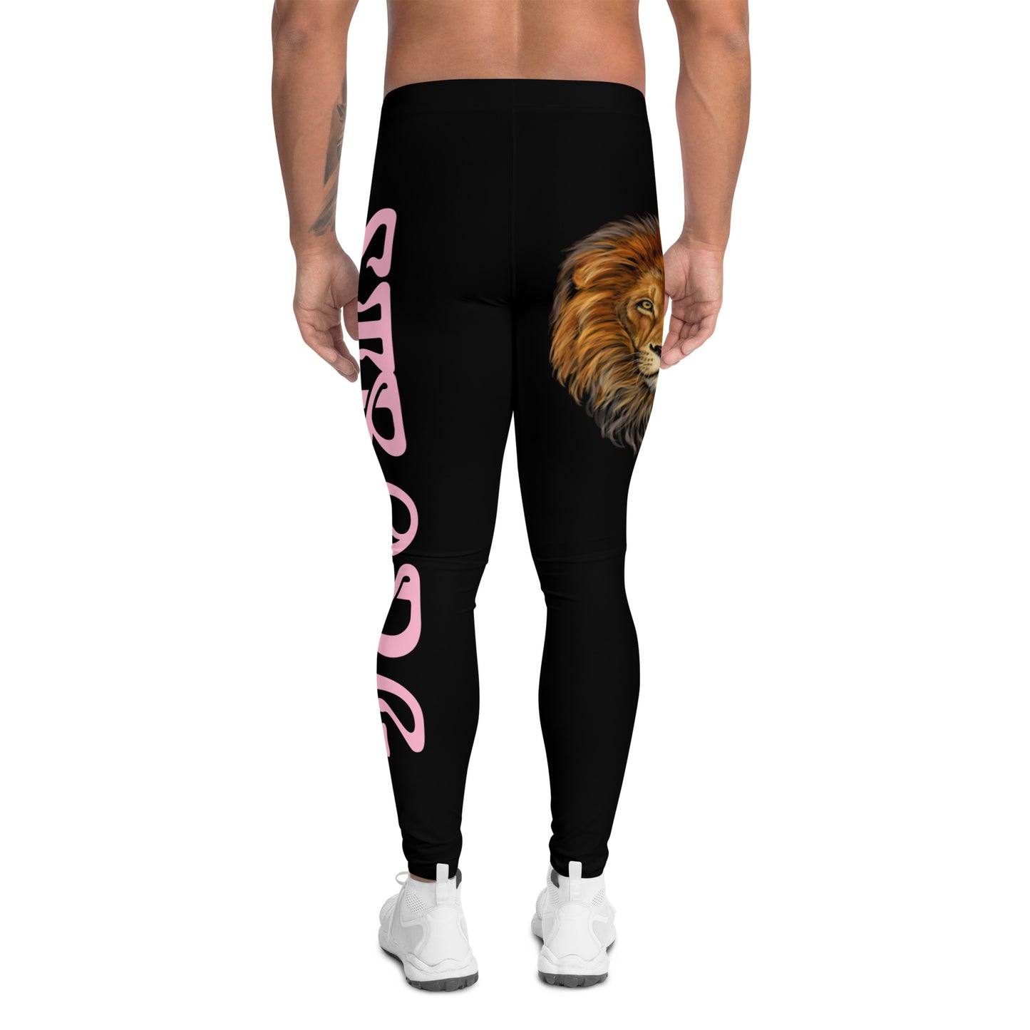 “STRONG”Black Men's Leggings W/Cotton Candy Font