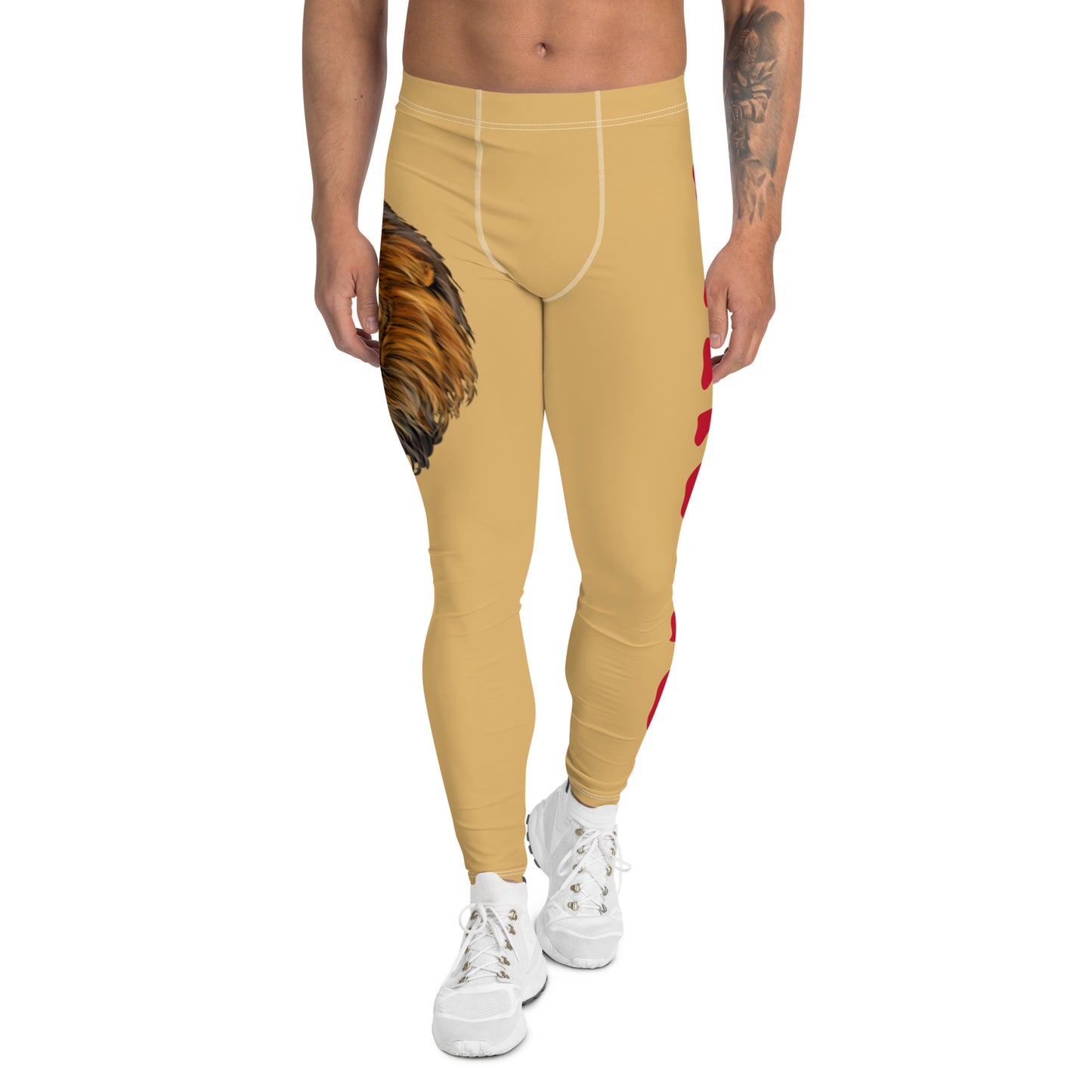“STRONG”Fawn Men's Leggings W/Red Font