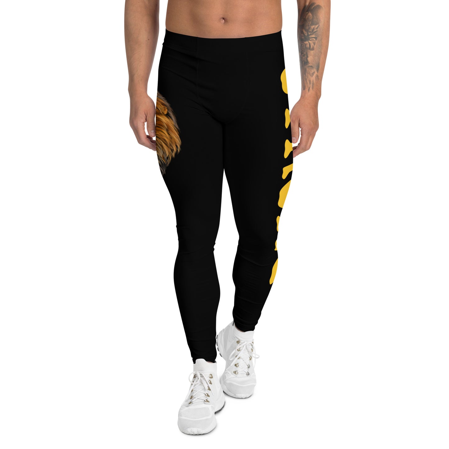 “STRONG”Black Men's Leggings W/Yellow Font