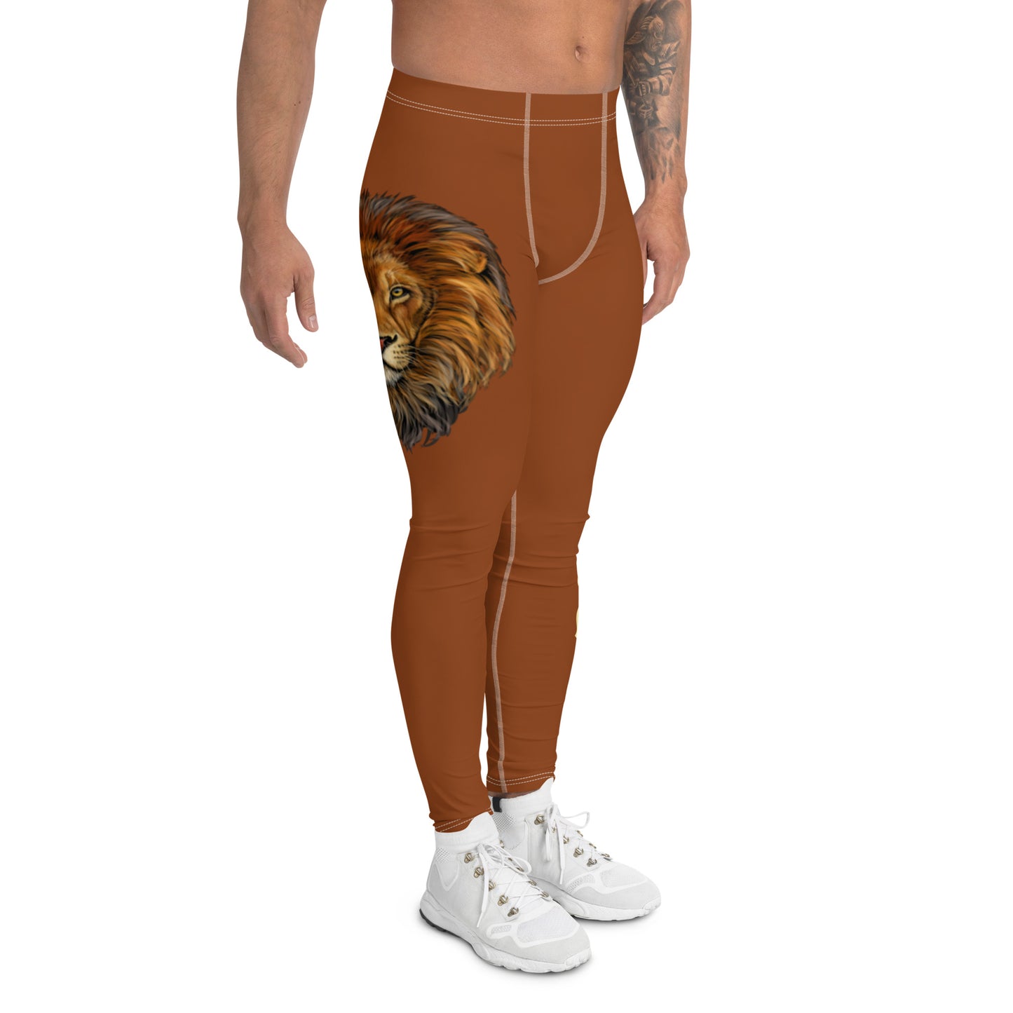 “STRONG”Brown Men's Leggings W/Banana Font