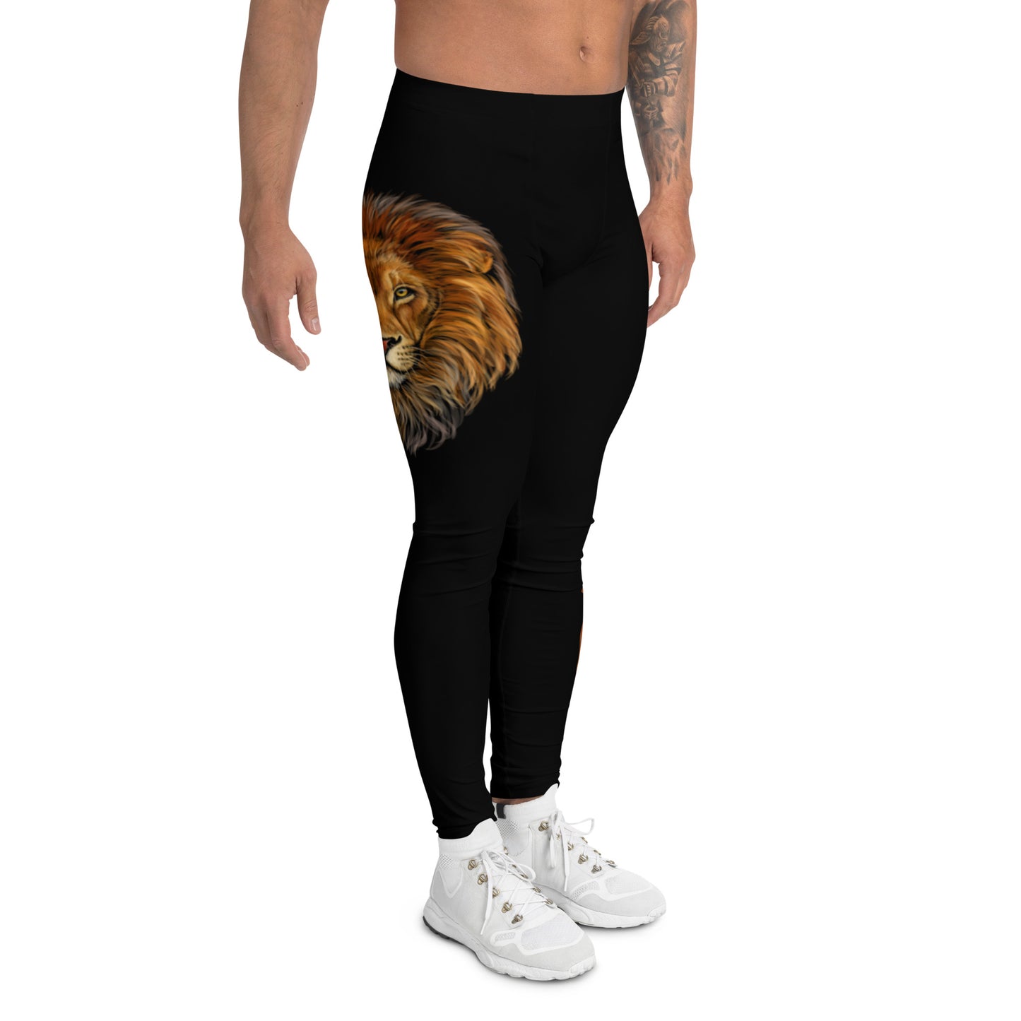 “STRONG”Black Men's Leggings W/Brown Font