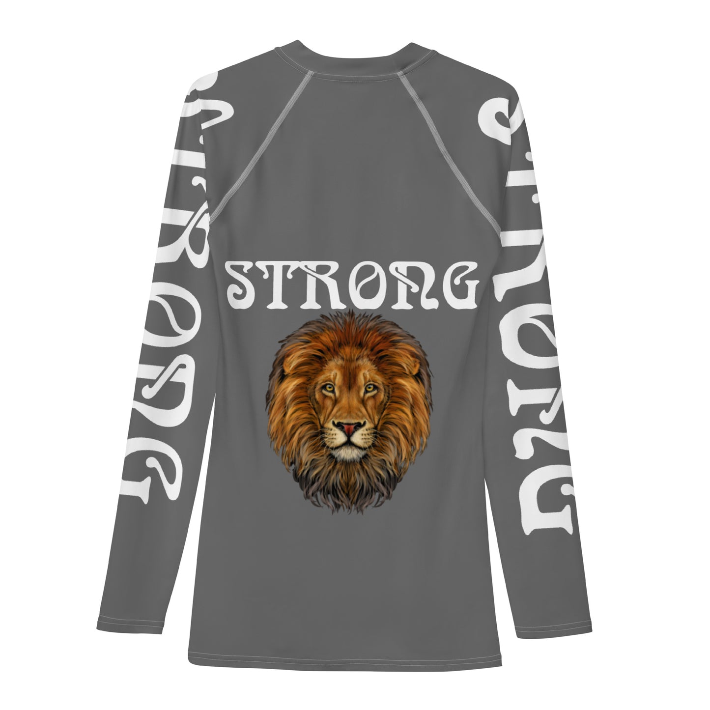 “STRONG”Grey Men's Rash Guard W/White Font