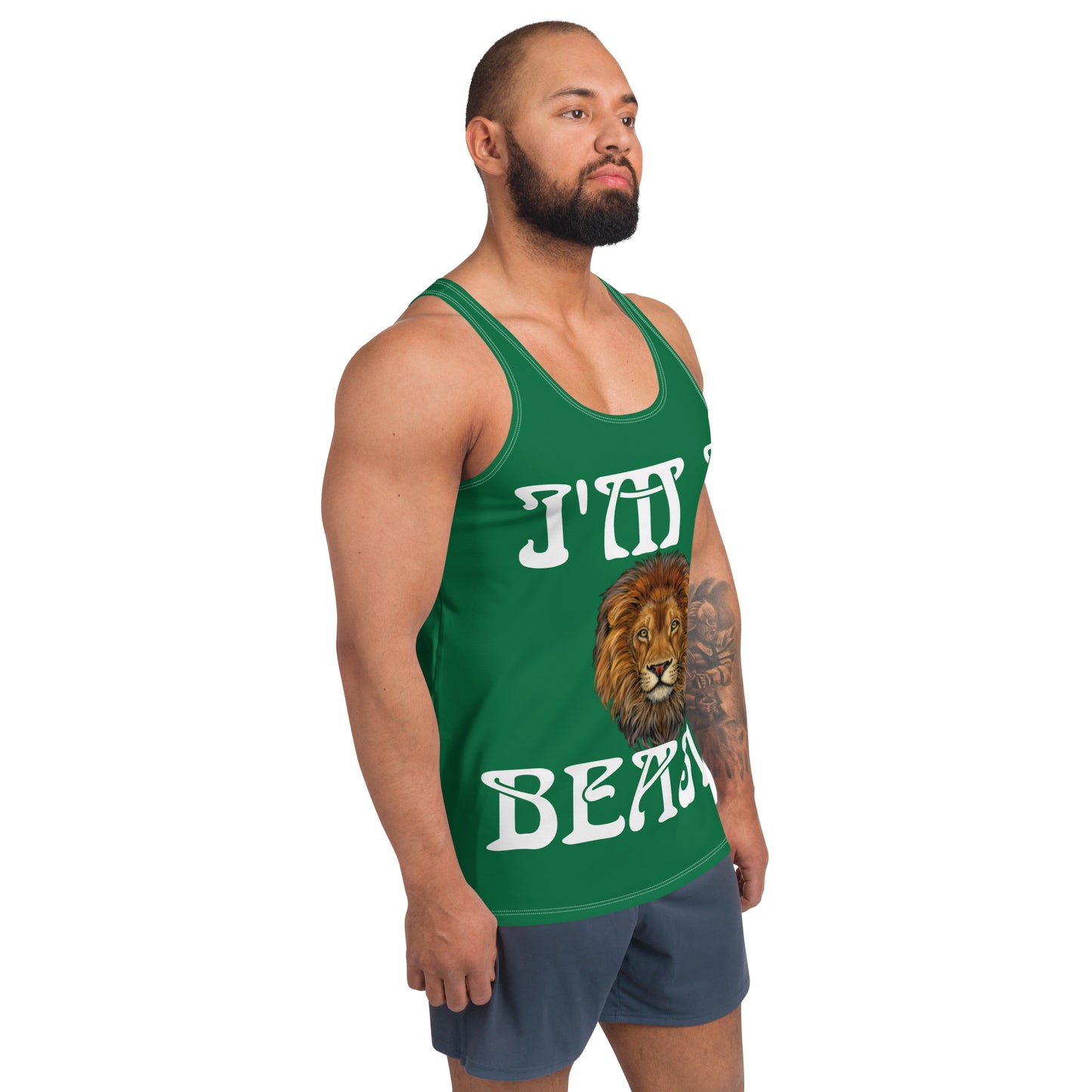 “I’M A BEAST!”Green Men’s Tank Top W/White Font