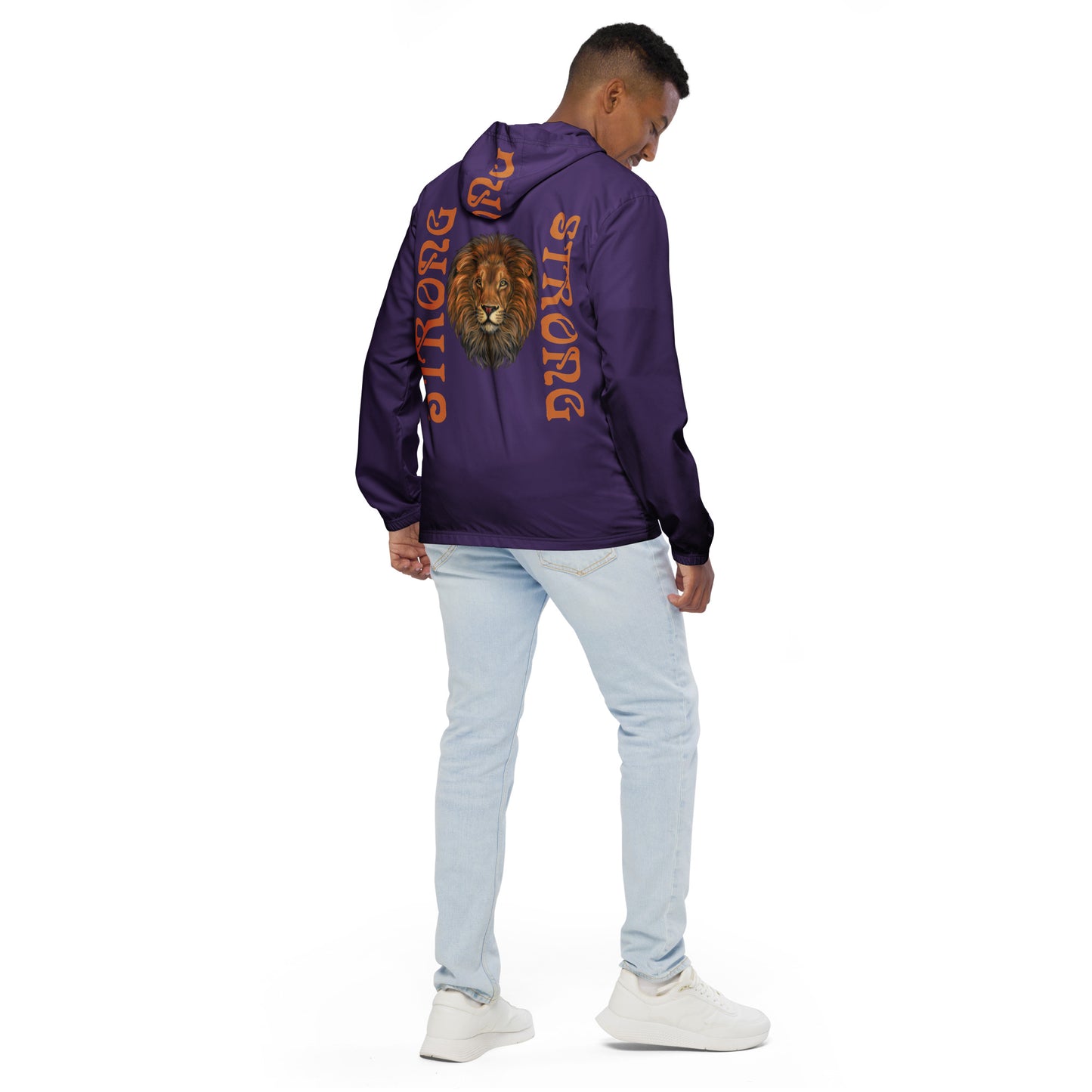 “STRONG”Purple Men’s Windbreaker W/Bronze Font