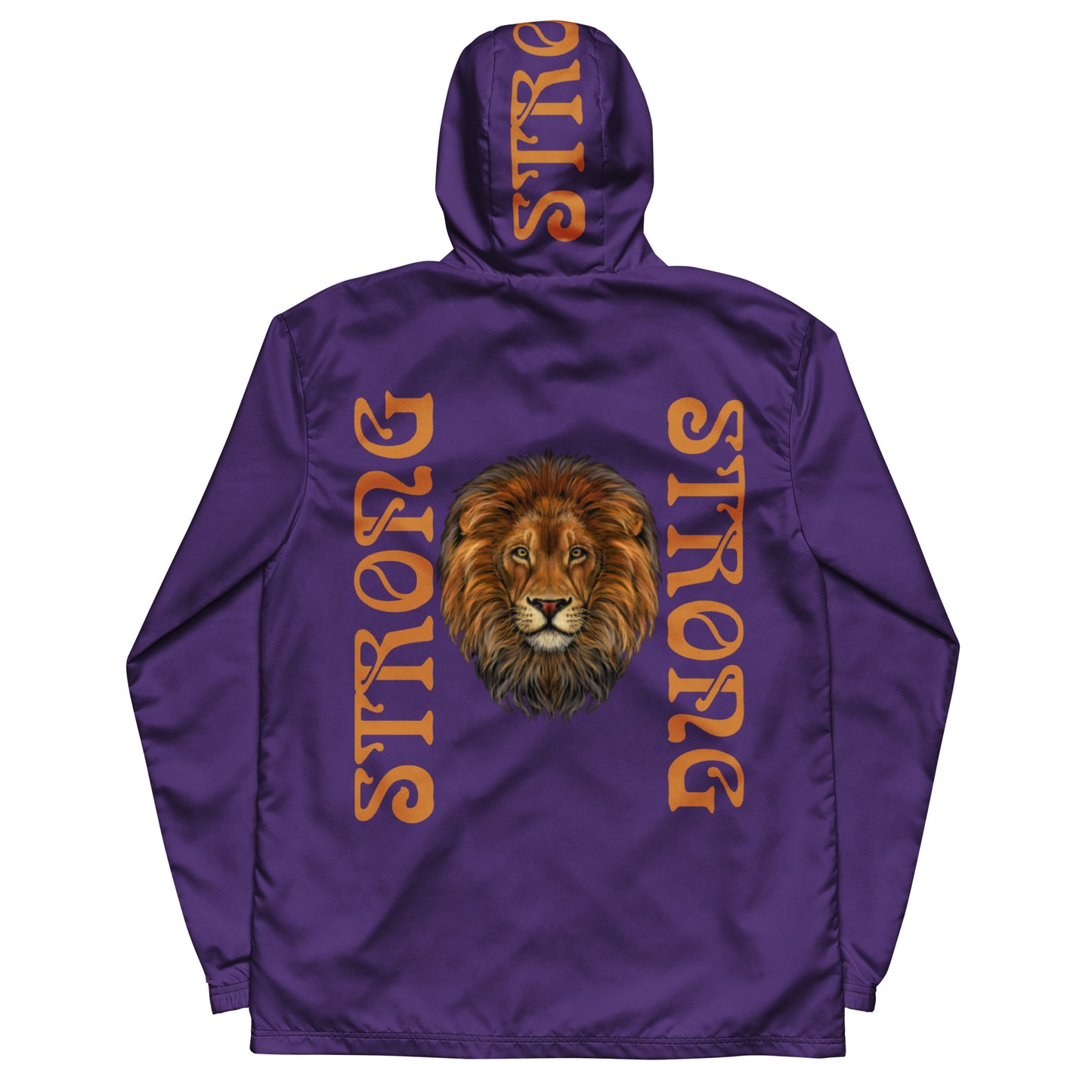 “STRONG”Purple Men’s Windbreaker W/Bronze Font