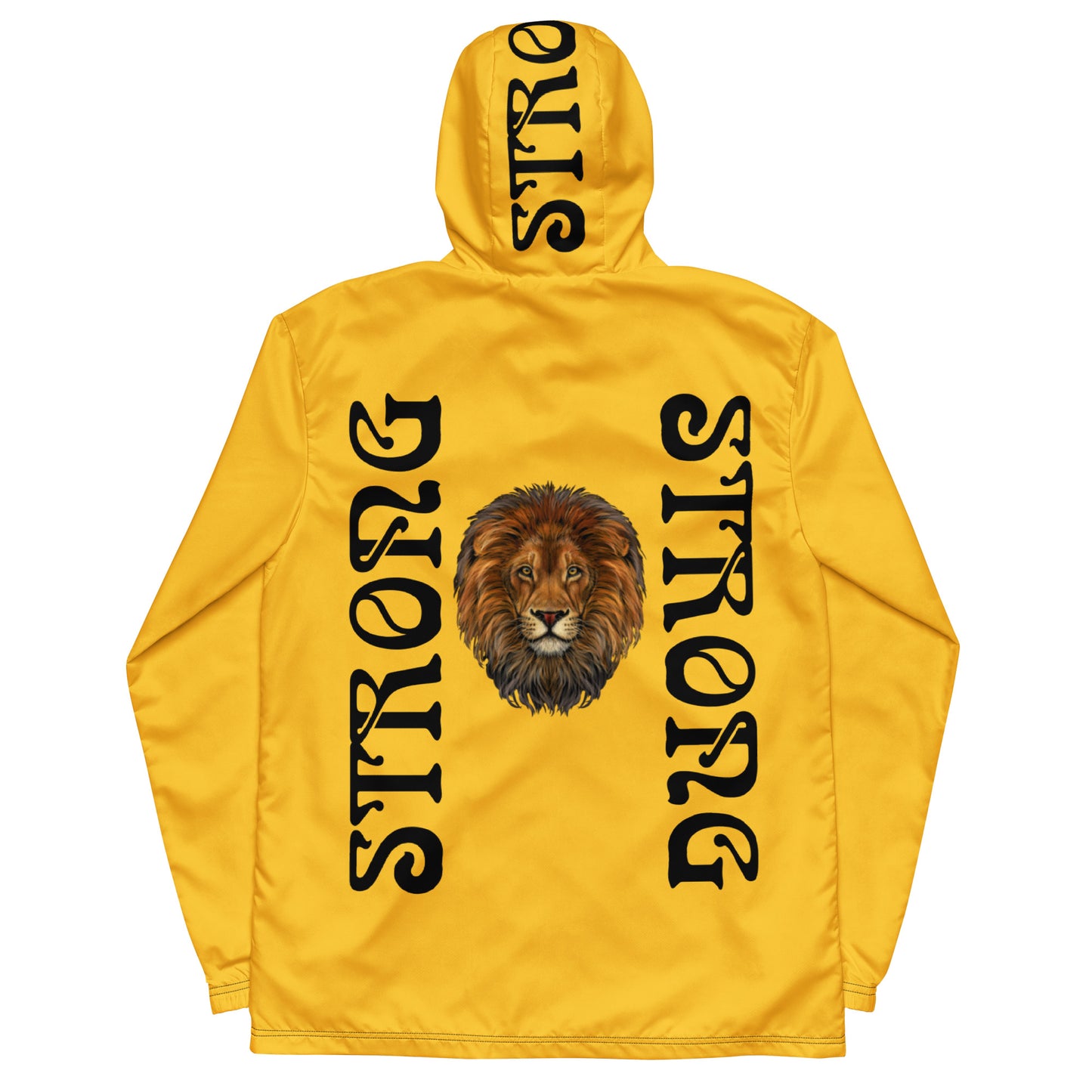 “STRONG”Yellow Men’s Windbreaker W/Black Font