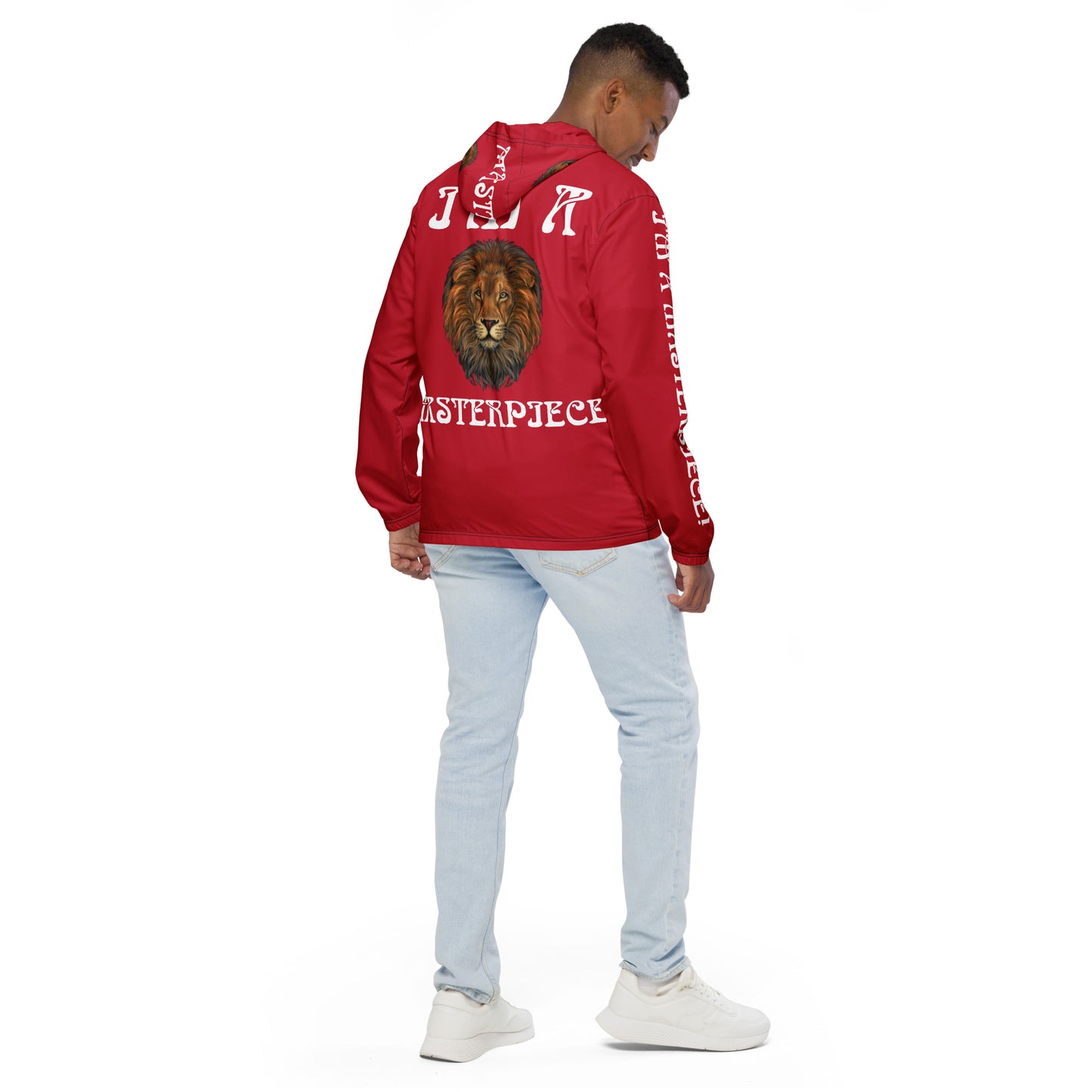 “I’M A MASTERPIECE!”Unisex Red Windbreaker W/White Font