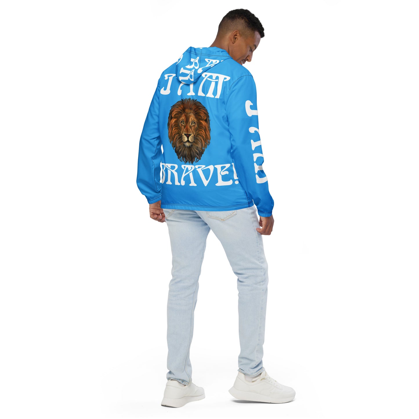 I’AM BRAVE!”SkyBlue Unisex Windbreaker W/White Font