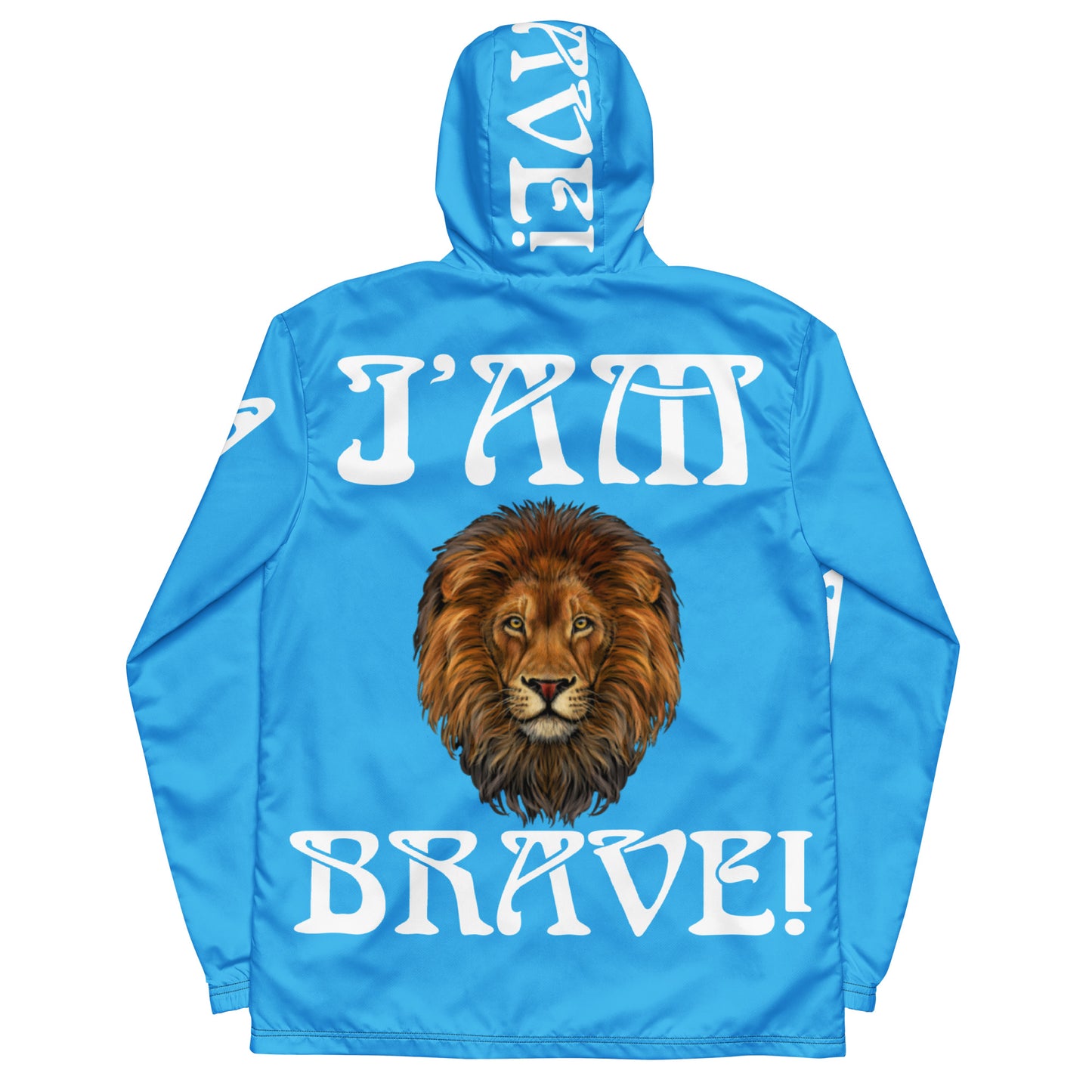 I’AM BRAVE!”SkyBlue Unisex Windbreaker W/White Font
