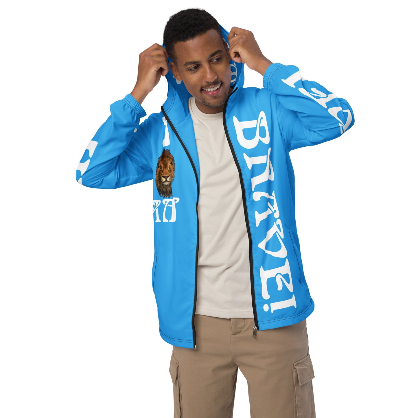 I’AM BRAVE!”SkyBlue Unisex Windbreaker W/White Font