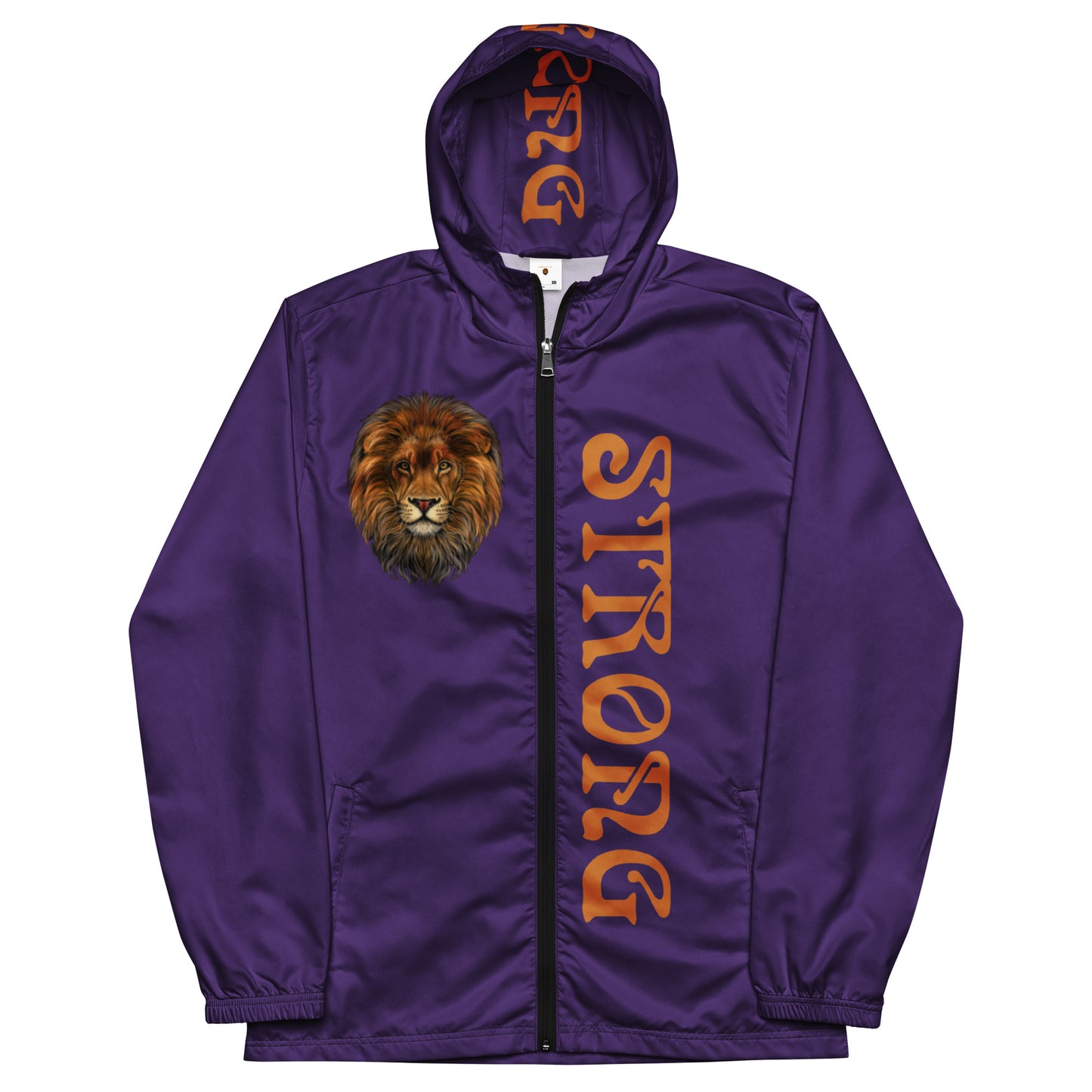 “STRONG”Purple Men’s Windbreaker W/Bronze Font