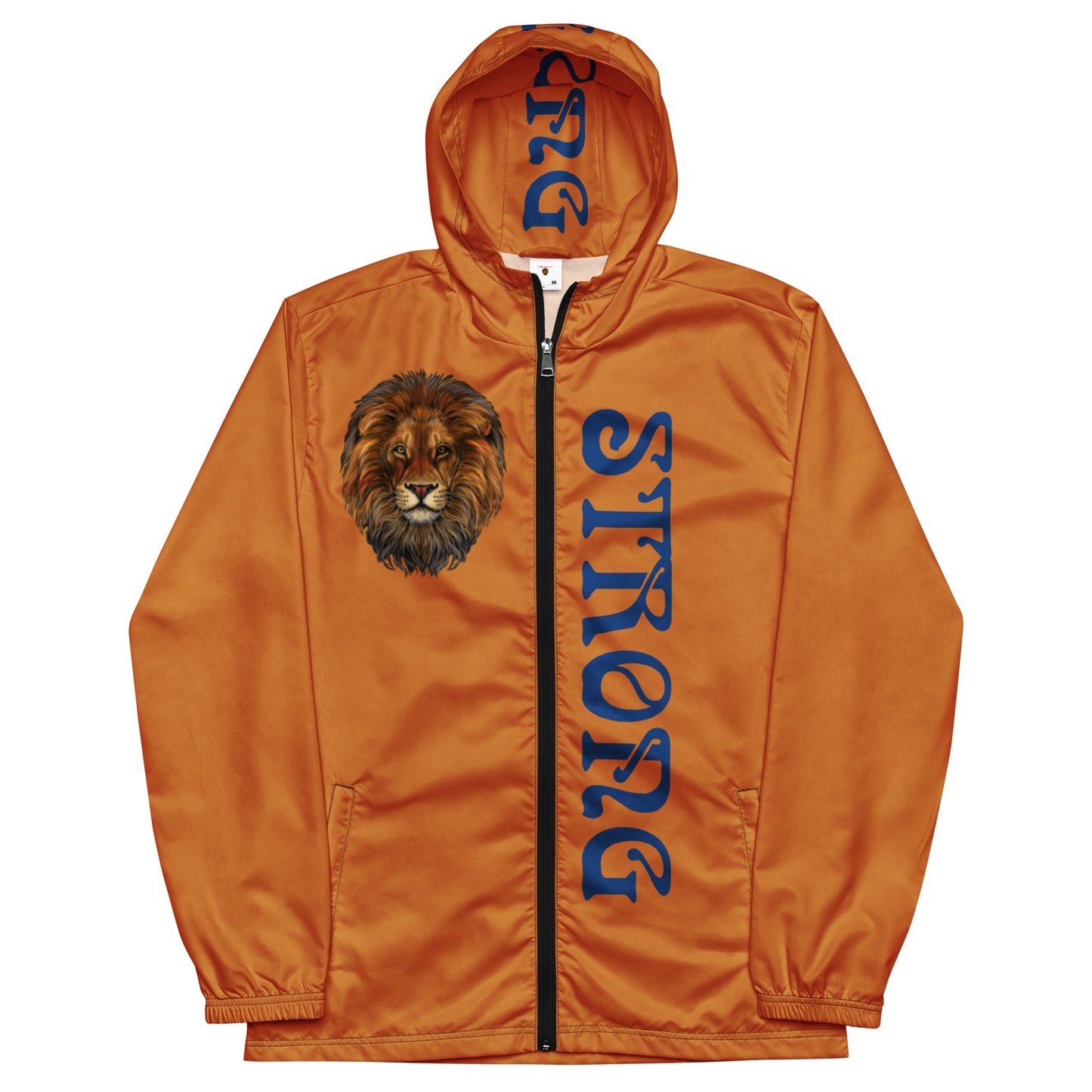 “STRONG”Bronze Men’s Windbreaker W/Navy Blue Font