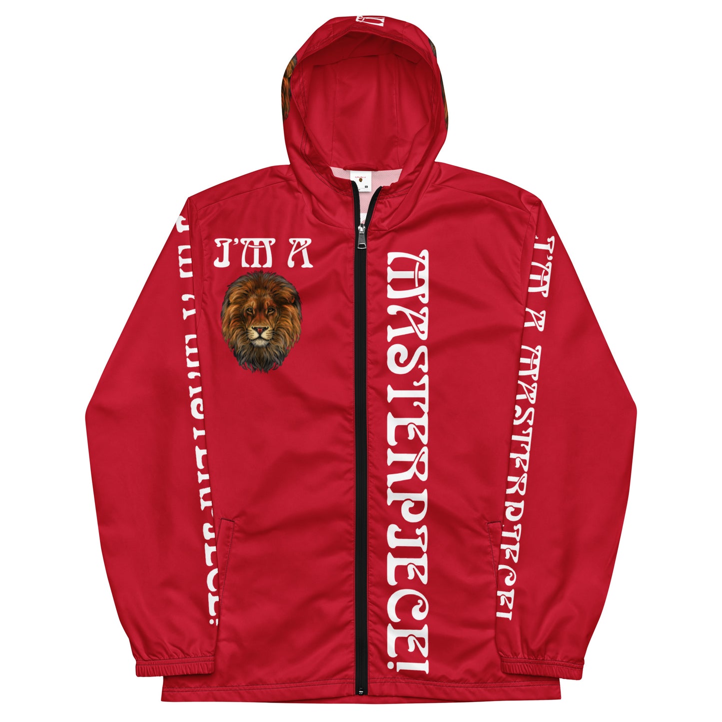 “I’M A MASTERPIECE!”Unisex Red Windbreaker W/White Font