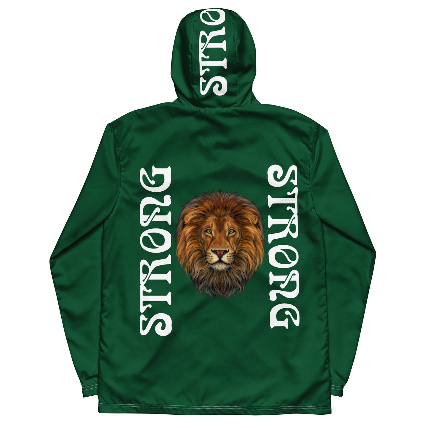“STRONG” Green Men’s Windbreaker W/White Font
