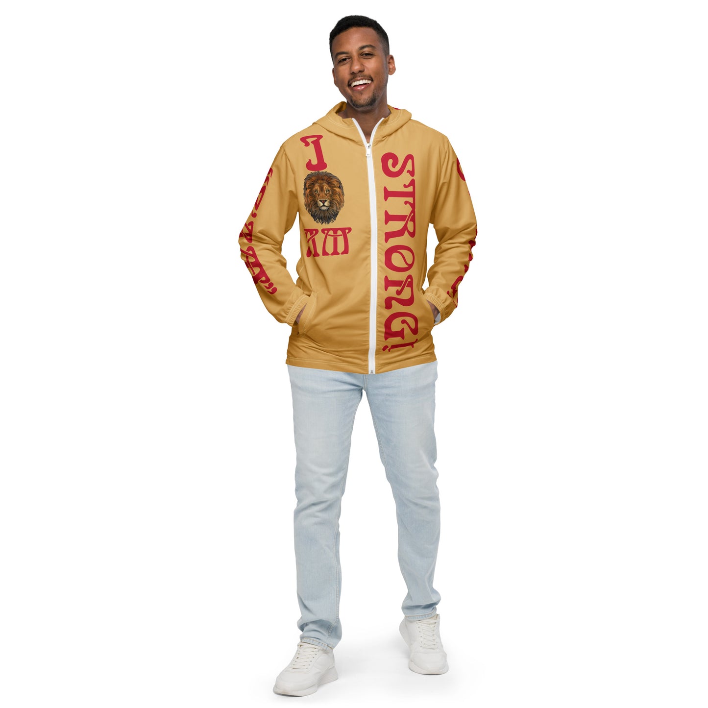 “I’AM STRONG!”Fawn Unisex Windbreaker W/Red Font