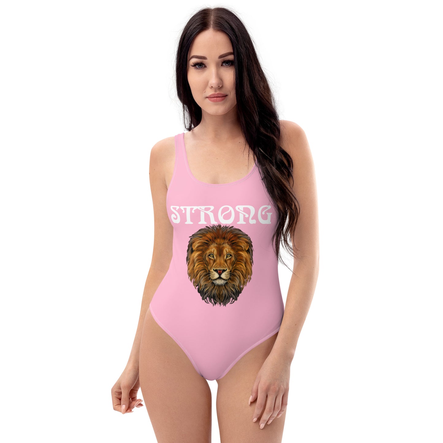 “STRONG” Cotton Candy One-Piece Swimsuit W/White Font