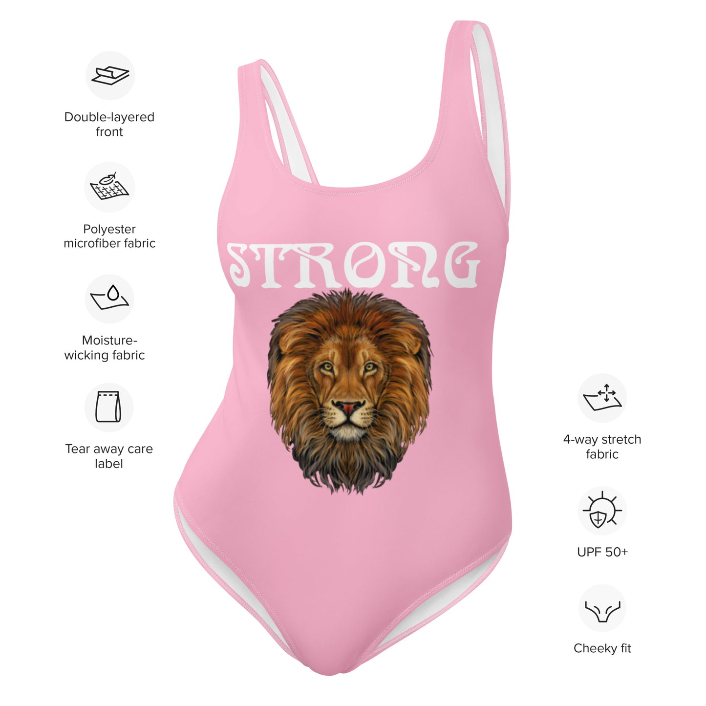 “STRONG” Cotton Candy One-Piece Swimsuit W/White Font