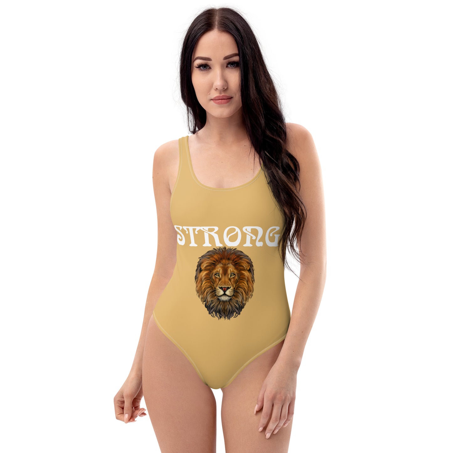 “STRONG” Fawn One-Piece Swimsuit W/White Font