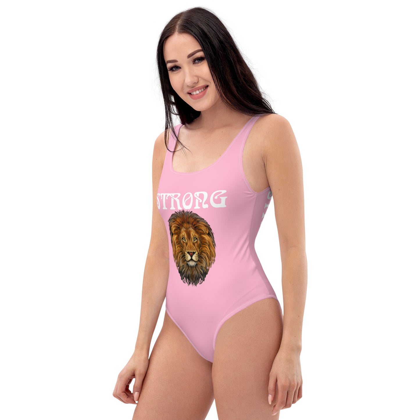 “STRONG” Cotton Candy One-Piece Swimsuit W/White Font