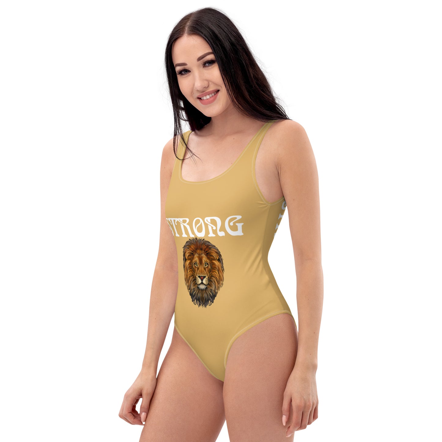 “STRONG” Fawn One-Piece Swimsuit W/White Font