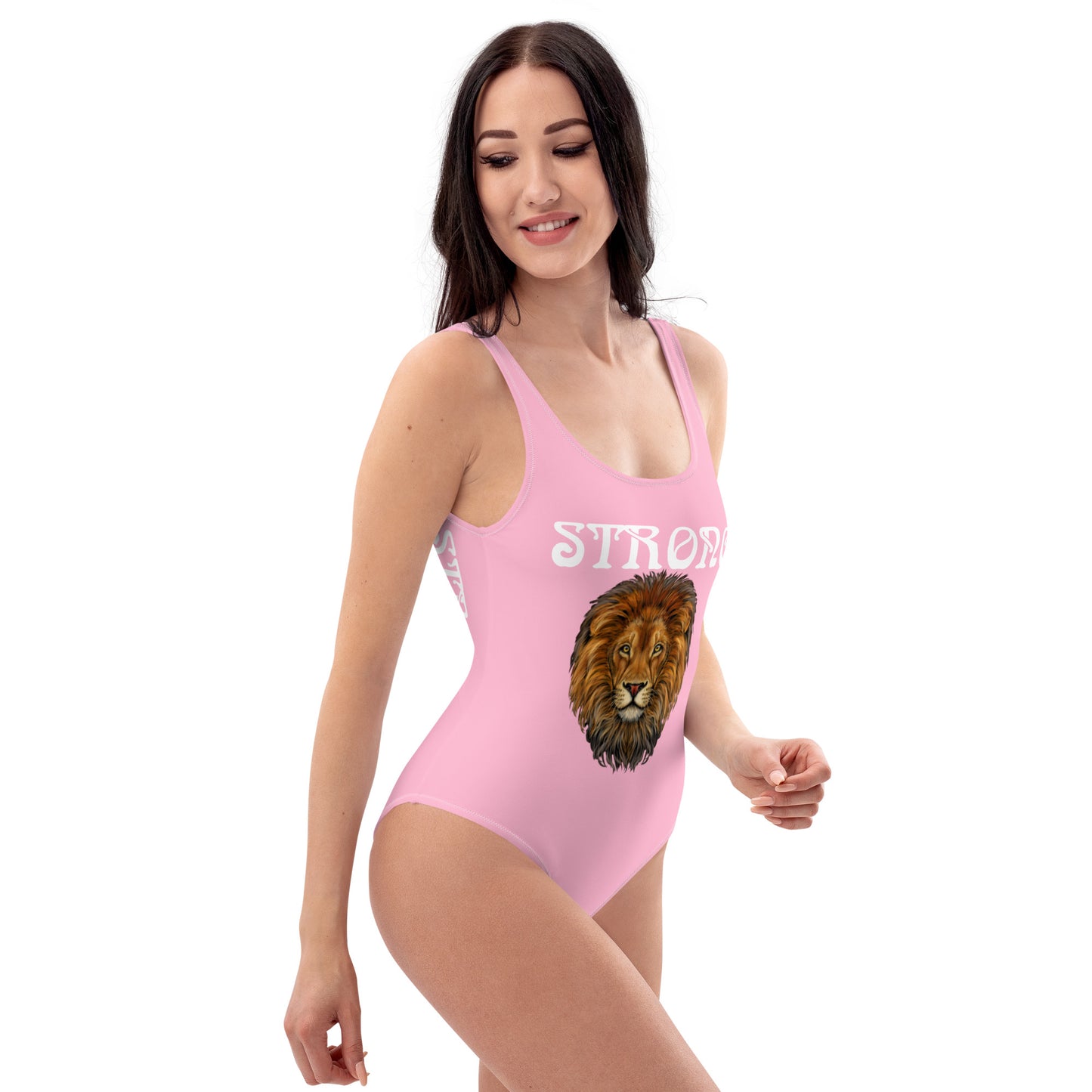 “STRONG” Cotton Candy One-Piece Swimsuit W/White Font