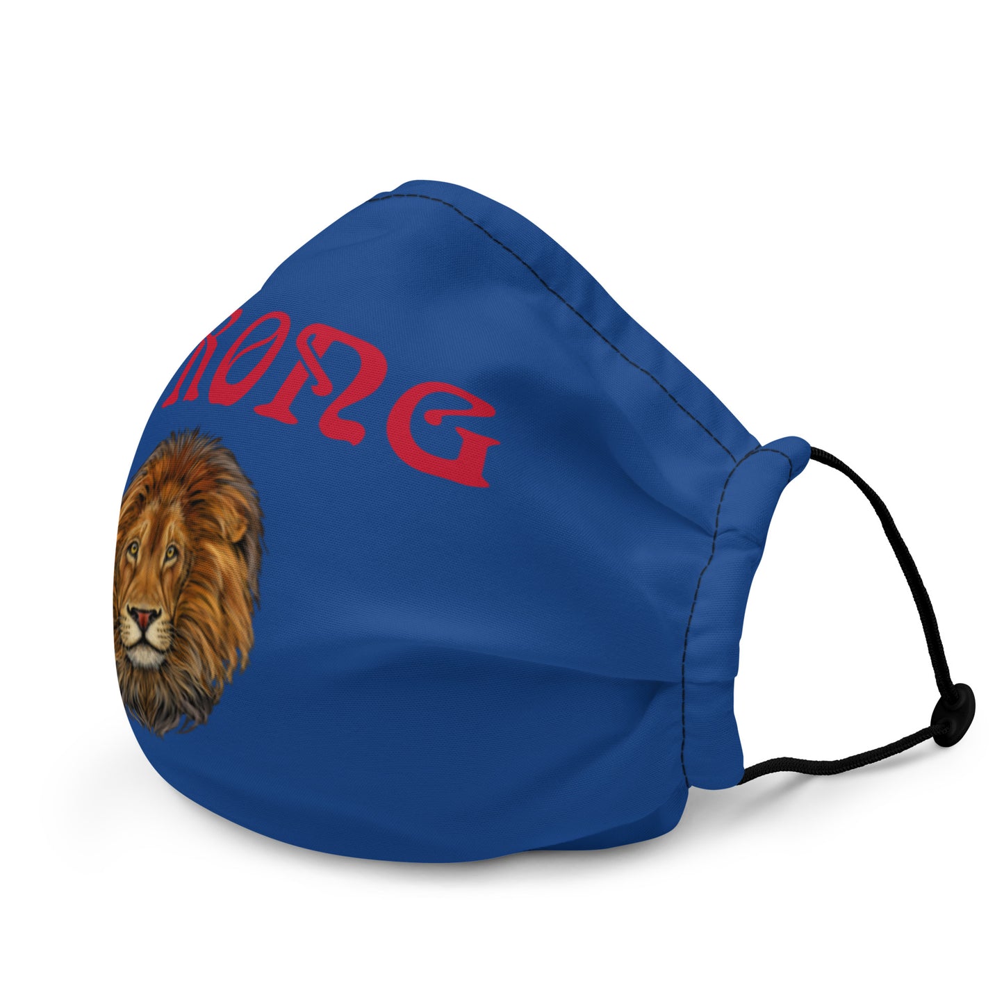 Blue "STRONG"Premium Face Mask W/Red Font