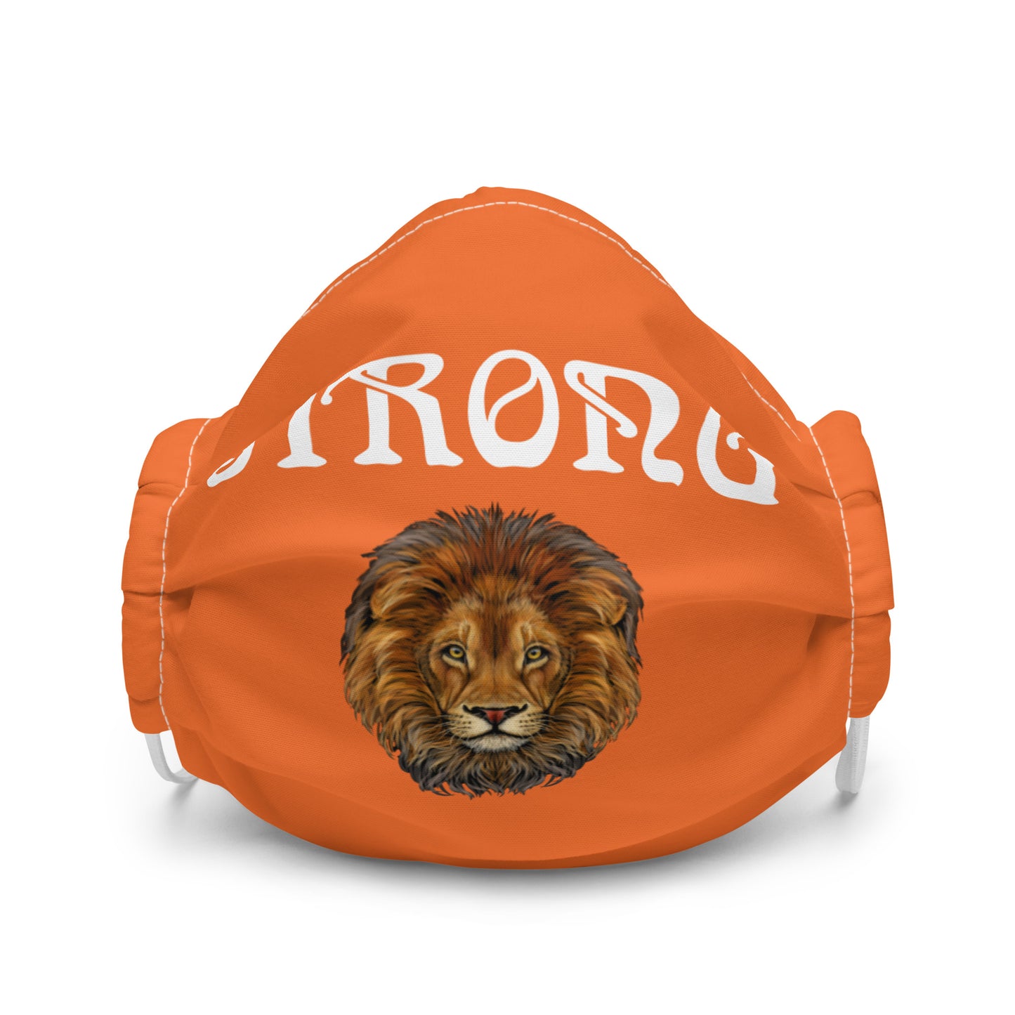 Orange"STRONG" Premium Face Mask W/White Font