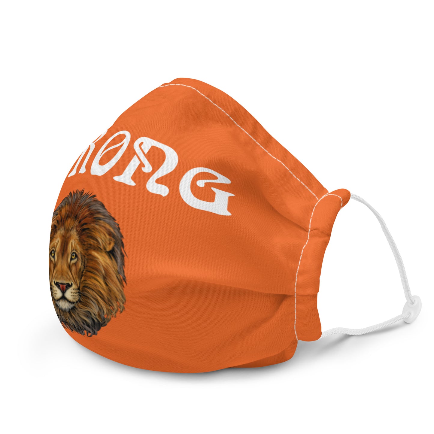 Orange"STRONG" Premium Face Mask W/White Font