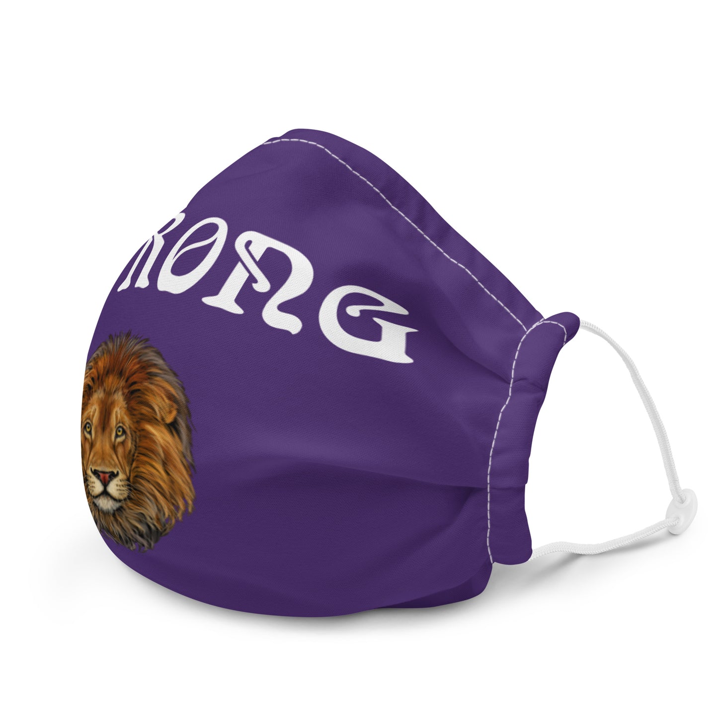 Purple “STRONG”Premium Face Mask W/White Font