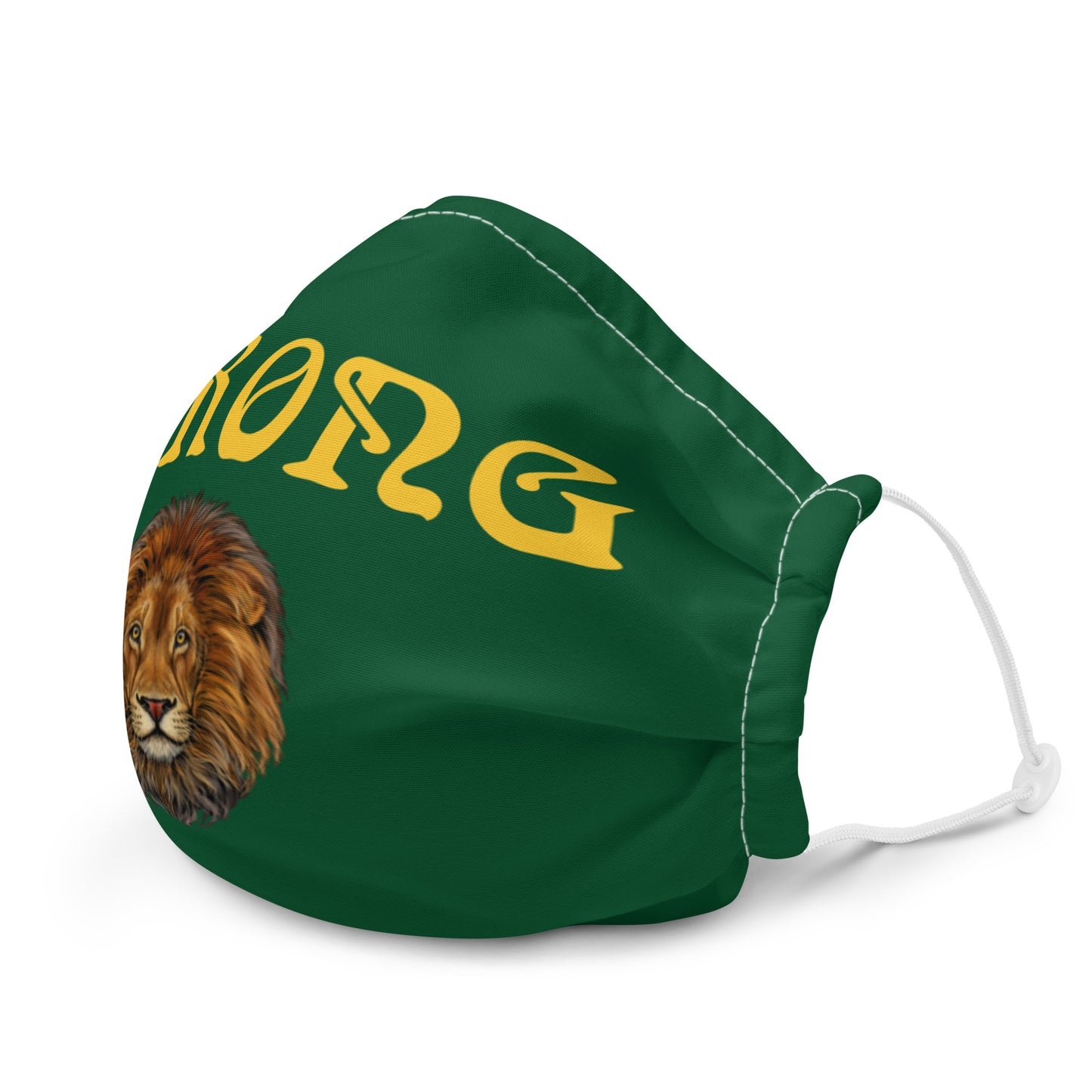 Green”STRONG”Premium Face Mask W/Yellow Font