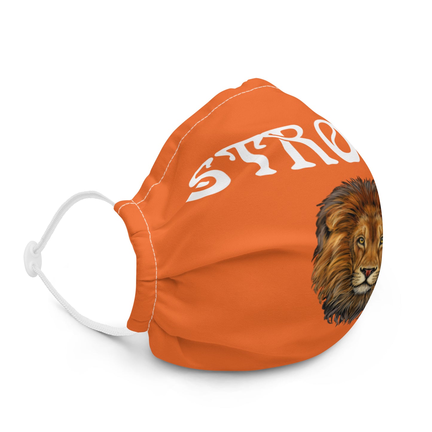 Orange"STRONG" Premium Face Mask W/White Font