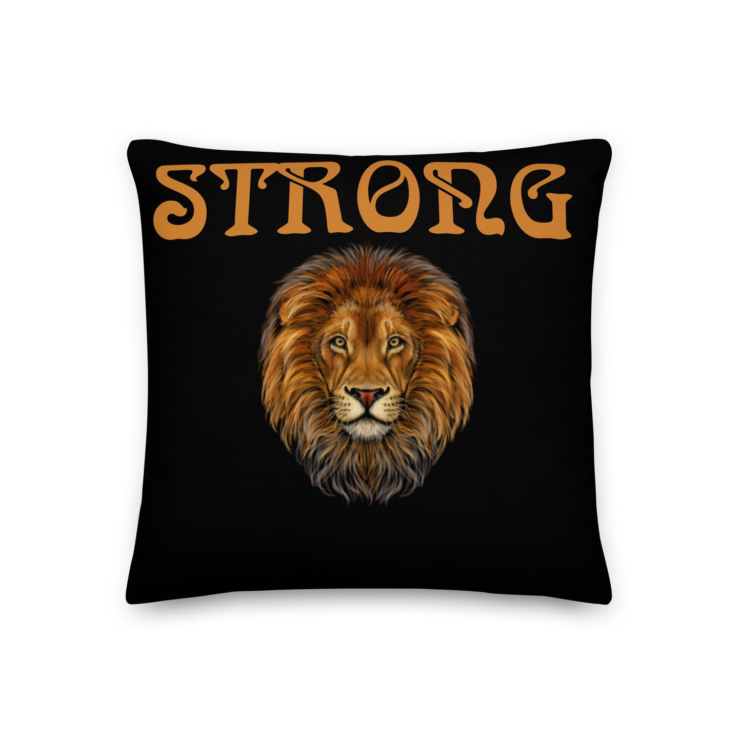 “STRONG”Black Premium Pillow W/Bronze Font