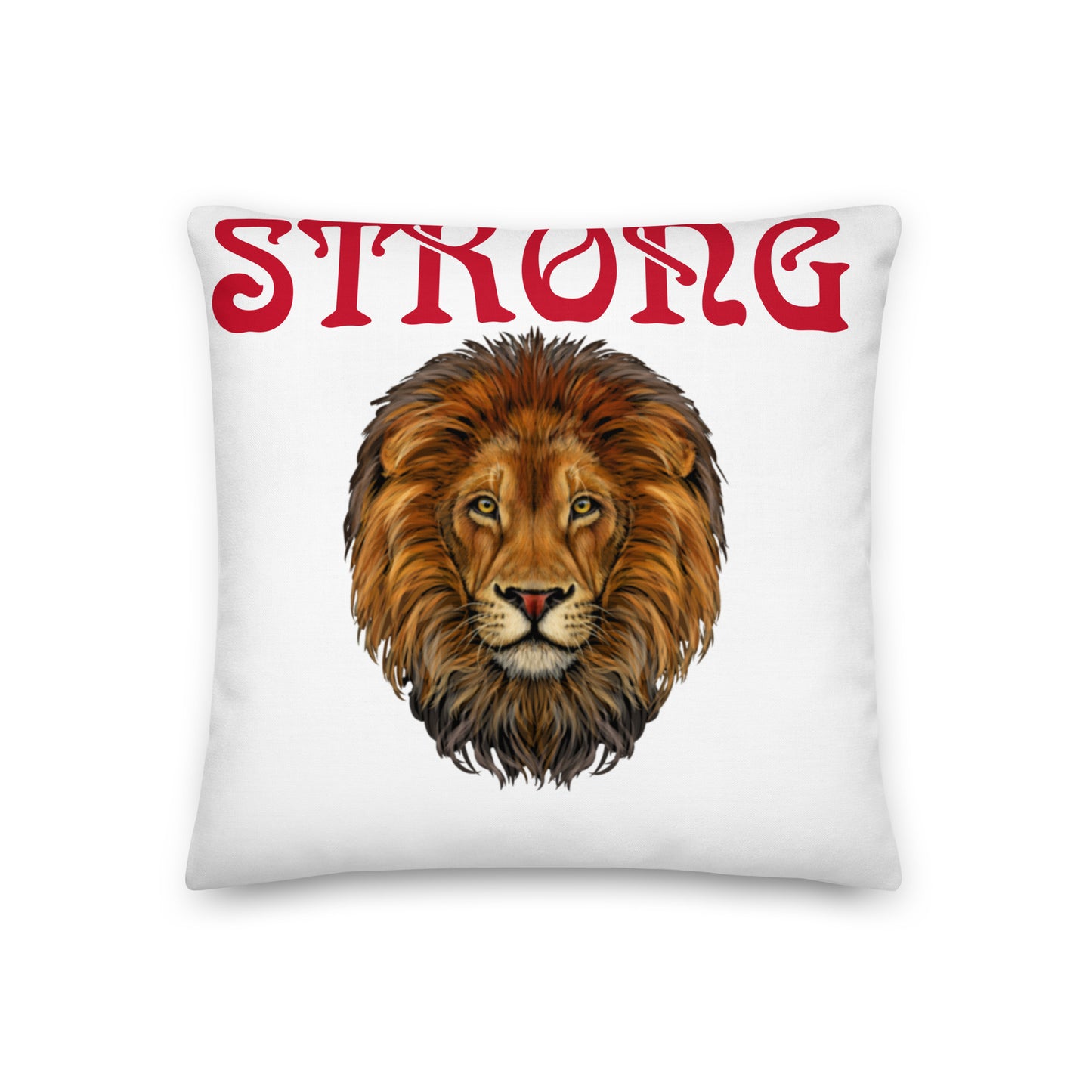 “STRONG”White Premium Pillow W/Red Font