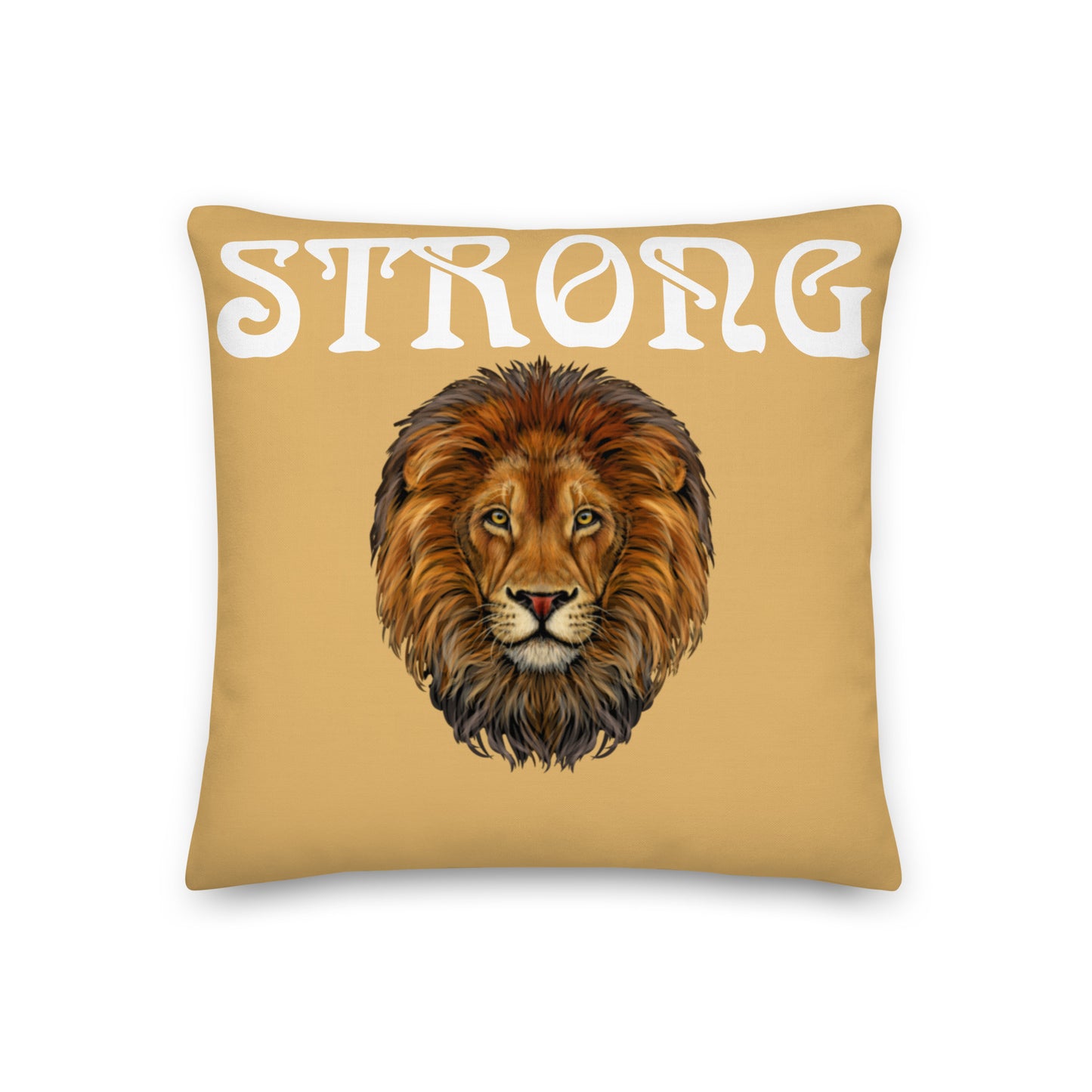 “STRONG”Fawn Premium Pillow W/White Font