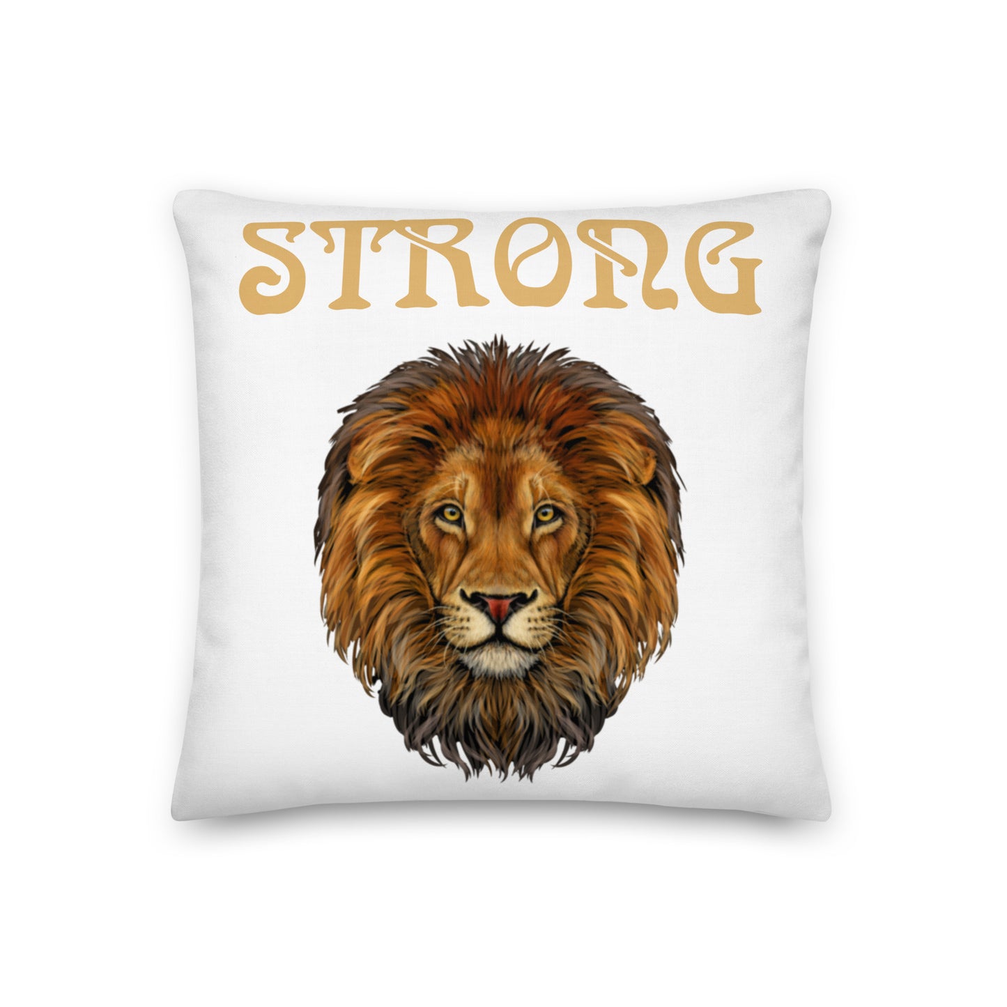 “STRONG”White Premium Pillow W/Fawn Font