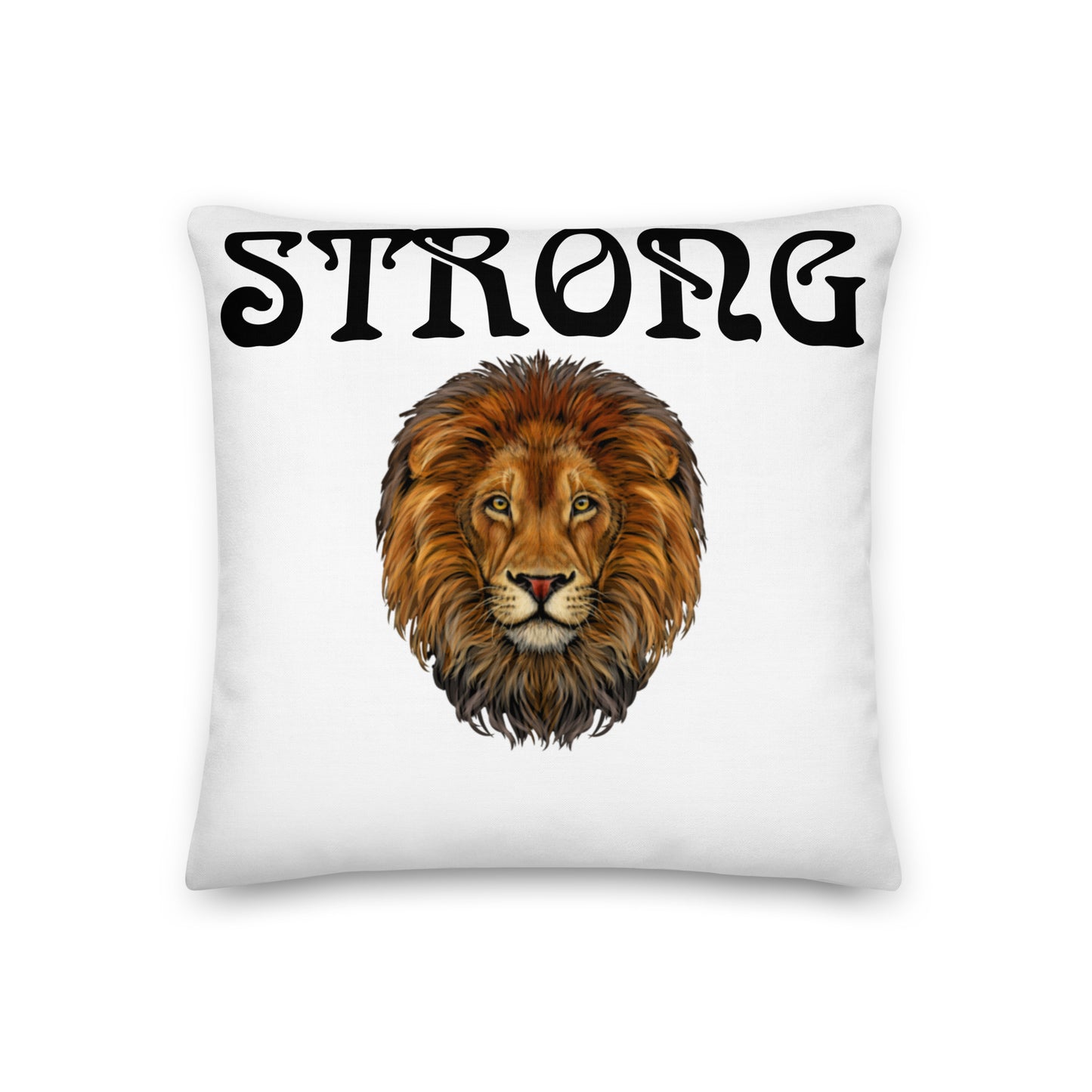 “STRONG”WHITE Premium Pillow W/Black Font