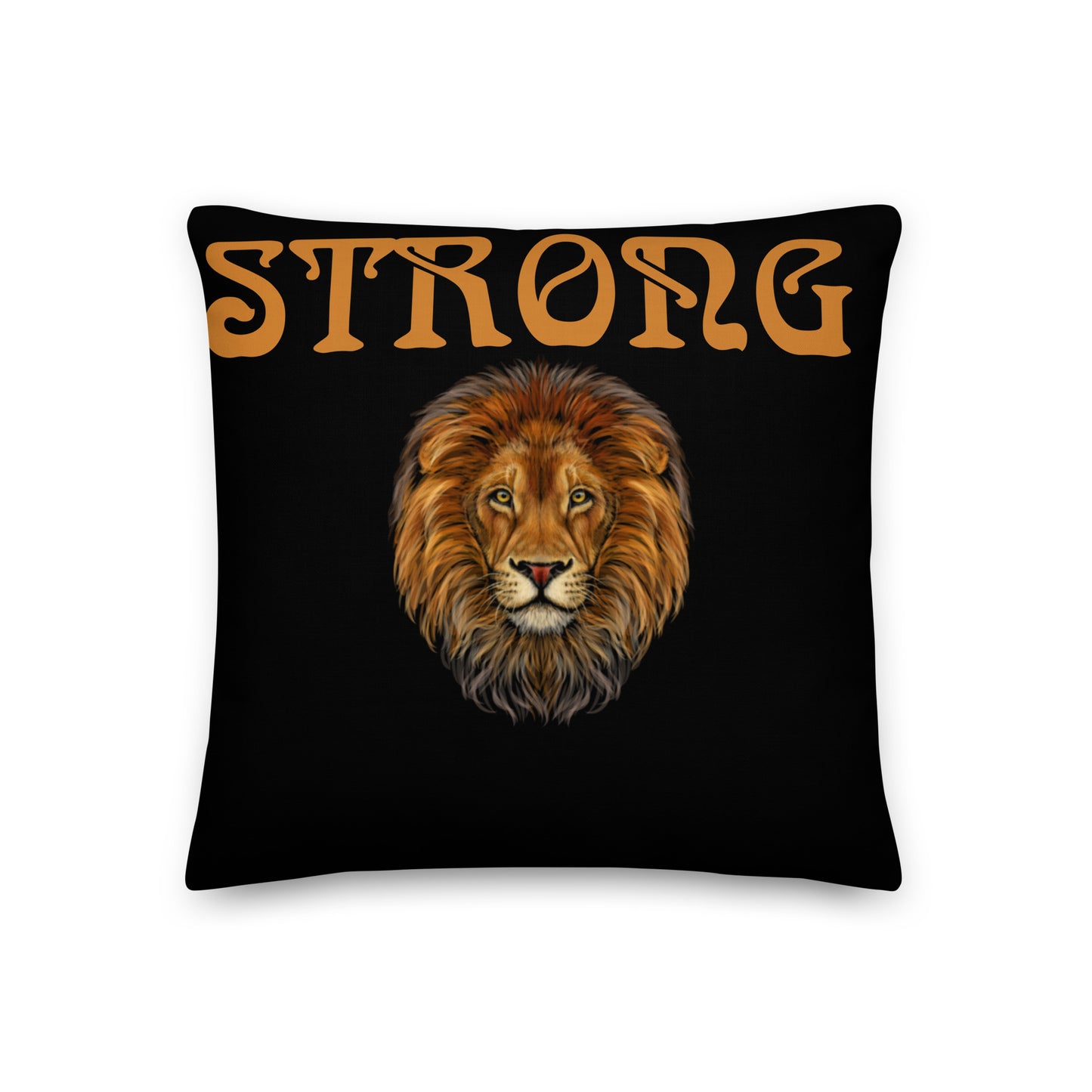 “STRONG”Black Premium Pillow W/Bronze Font