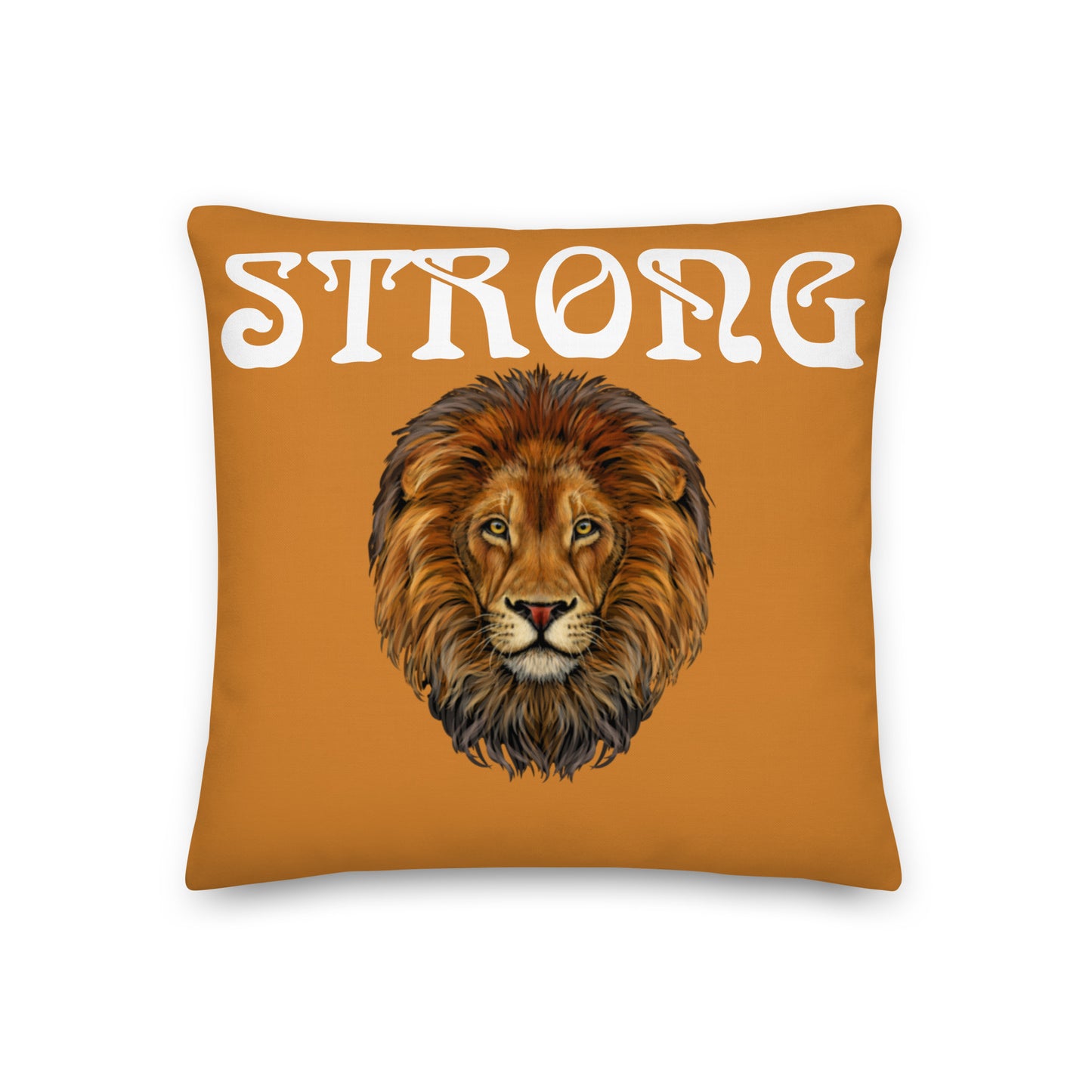 “STRONG”Bronze Premium Pillow W/White Font