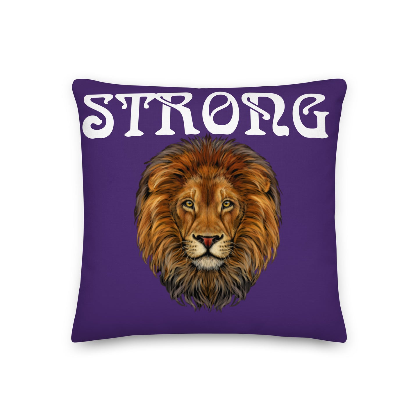“STRONG”Purple Premium Pillow W/White Font