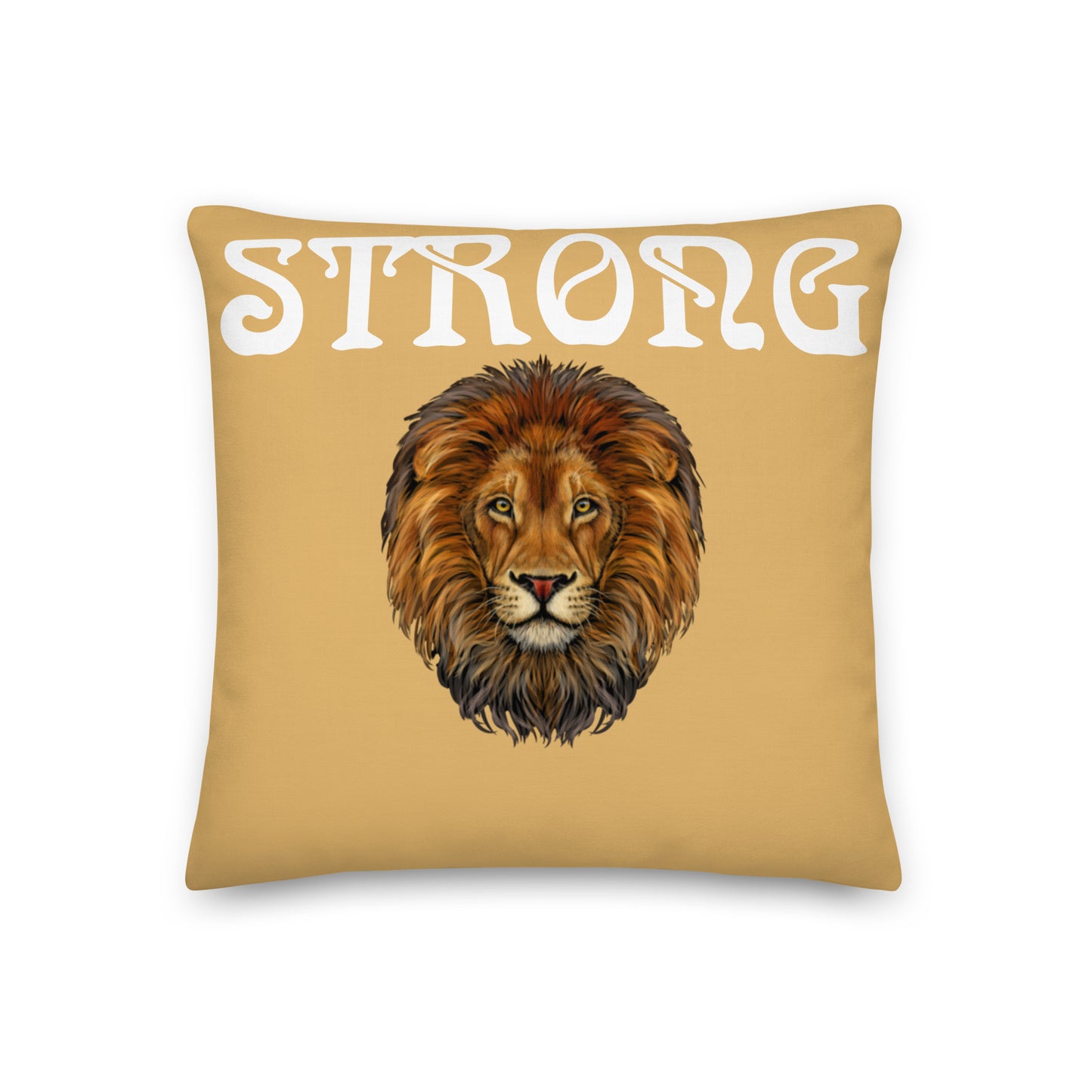 “STRONG”Fawn Premium Pillow W/White Font
