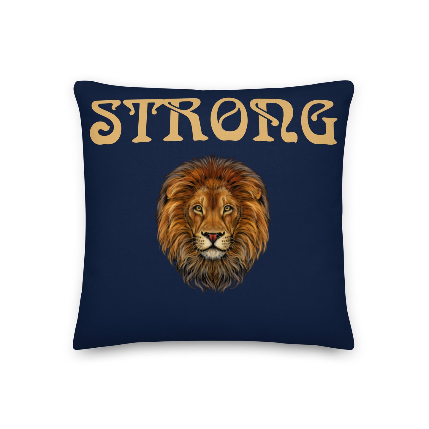 “STRONG”NAVY Premium Pillow W/Fawn Font