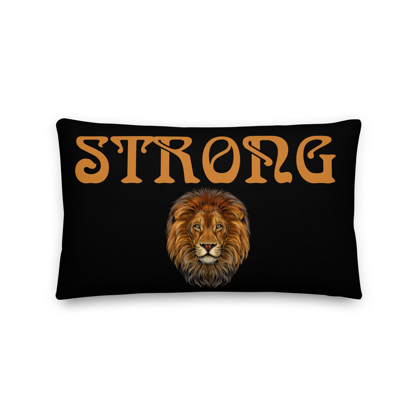 “STRONG”Black Premium Pillow W/Bronze Font