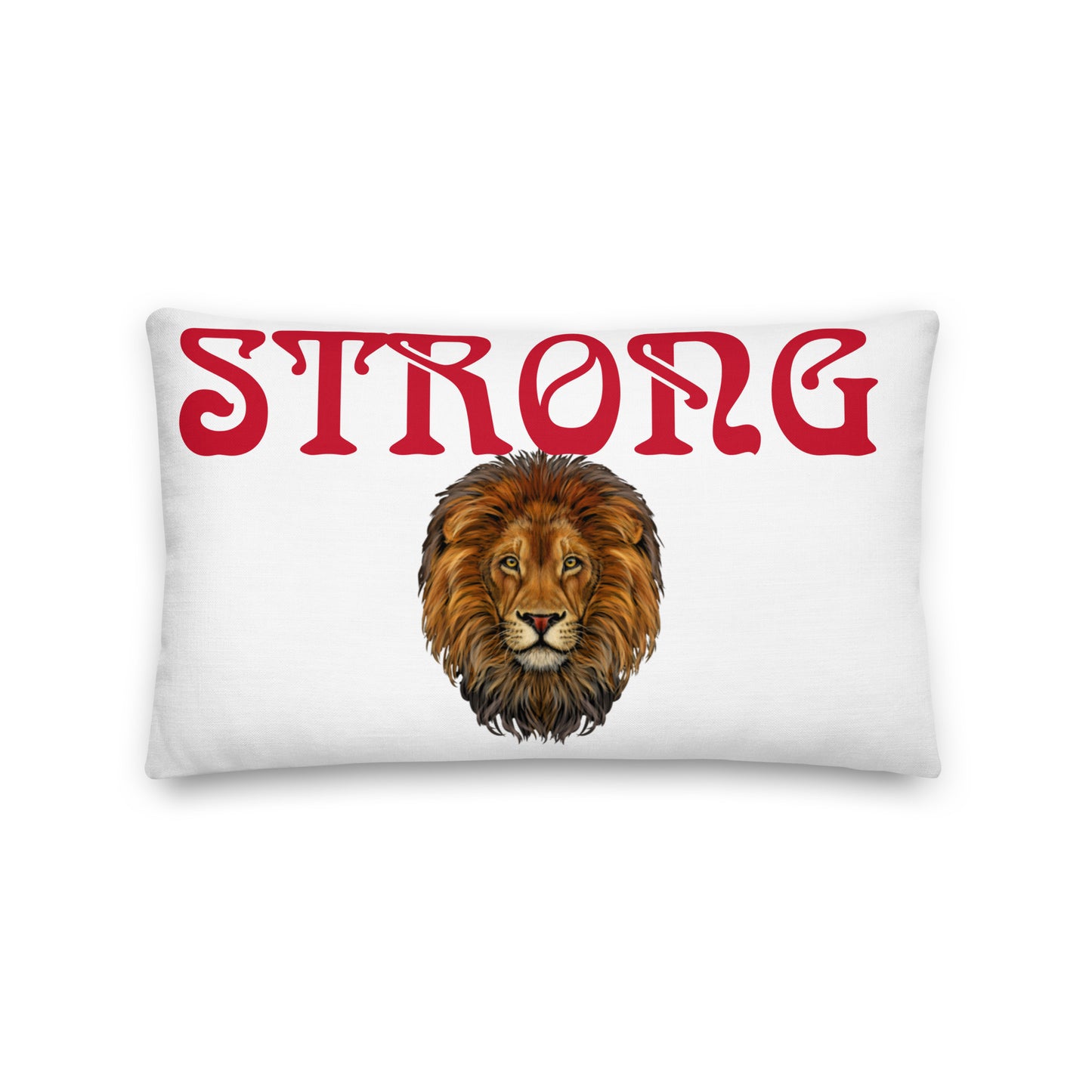 “STRONG”White Premium Pillow W/Red Font