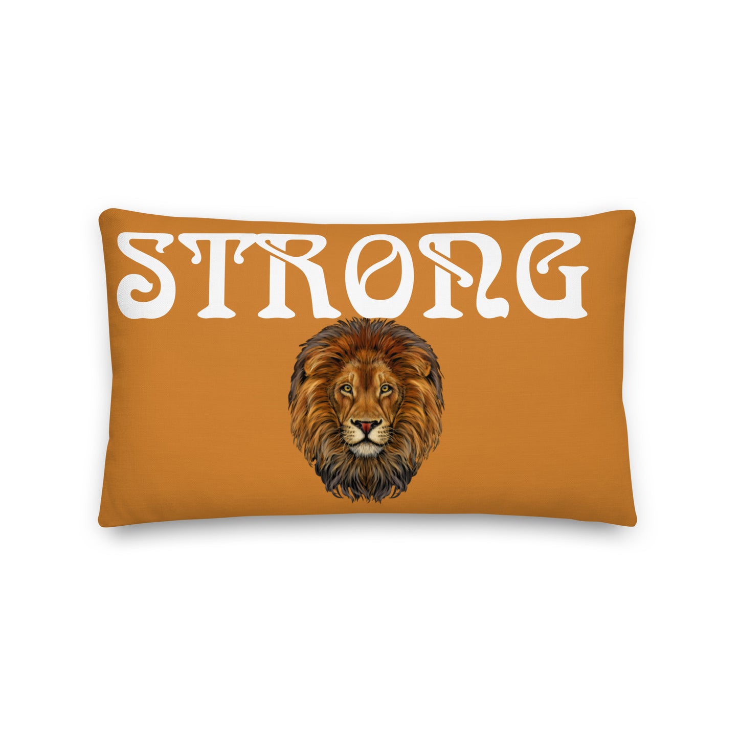 “STRONG”Bronze Premium Pillow W/White Font