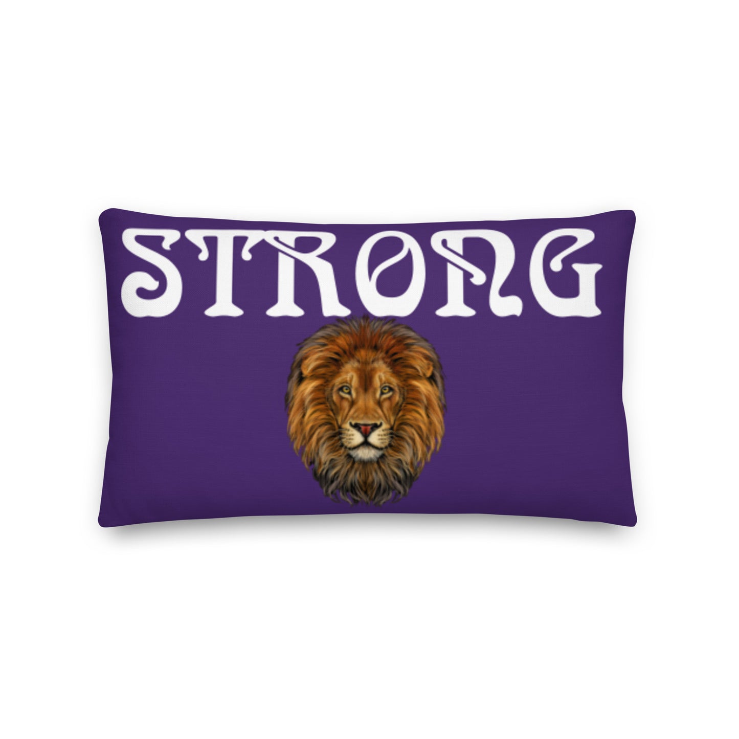 “STRONG”Purple Premium Pillow W/White Font
