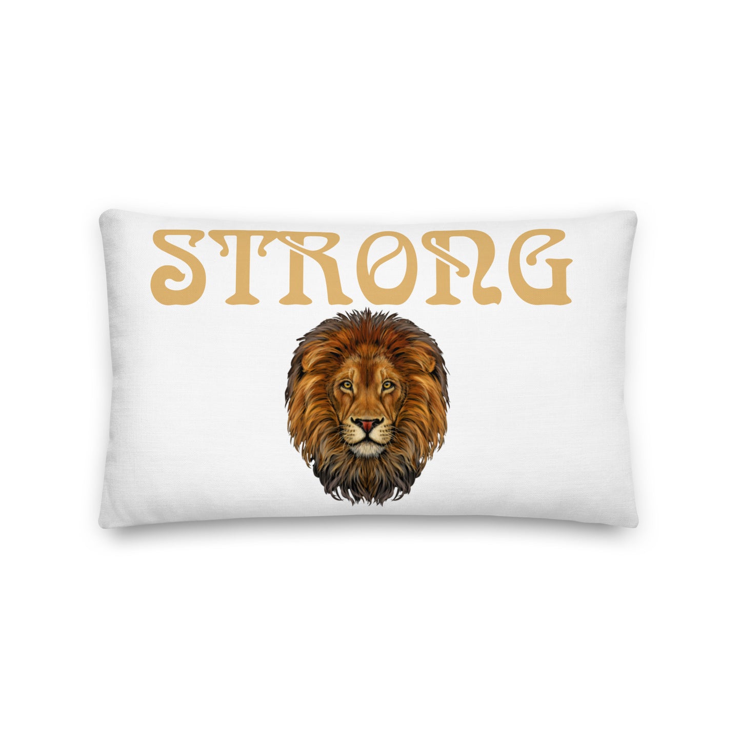 “STRONG”White Premium Pillow W/Fawn Font